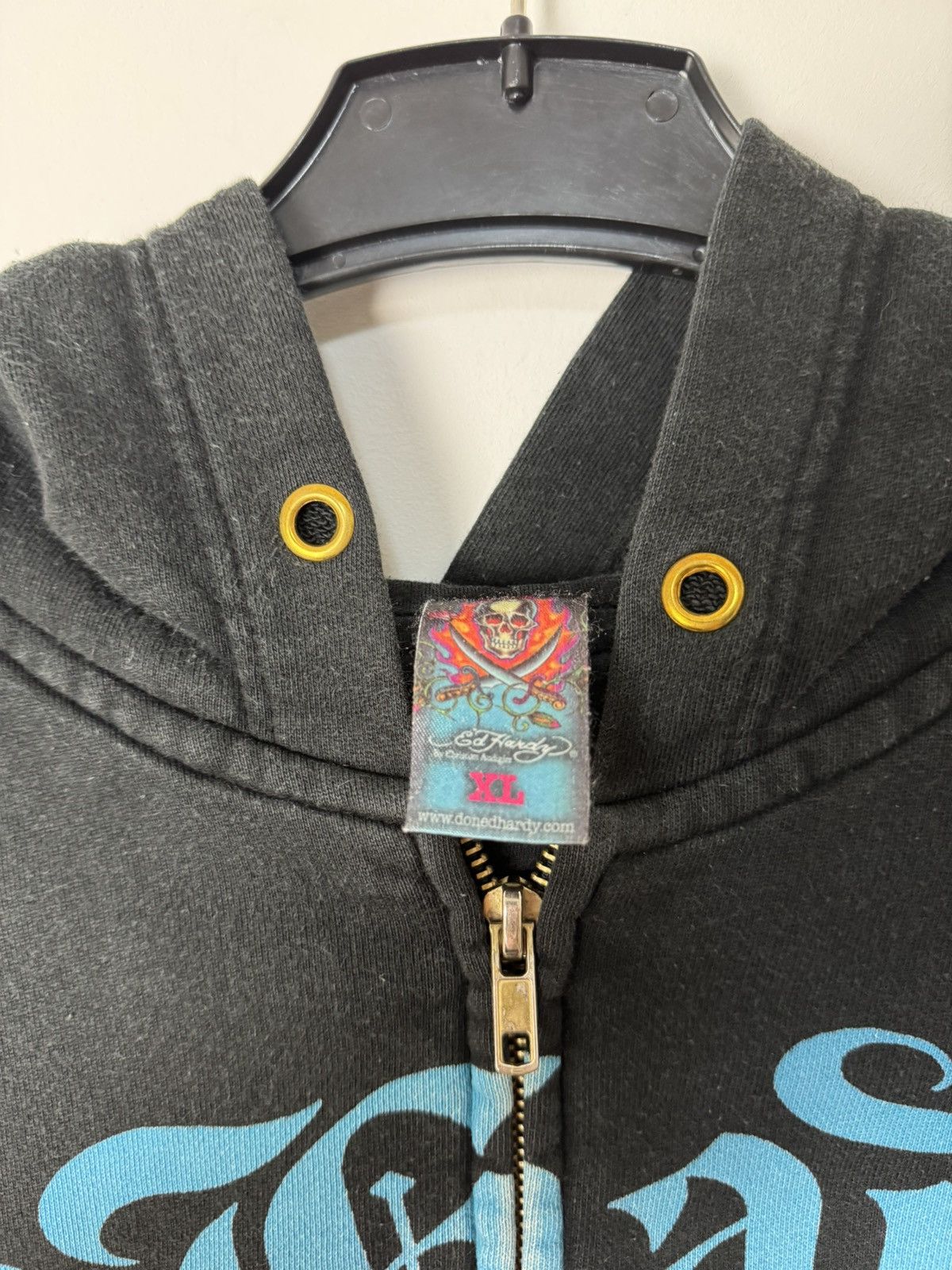Ed Hardy Vintage Ed Hardy 00s Skull Tattoo Zip Hoodie Y2K streetwear Size US XL / EU 56 / 4 - 6 Thumbnail