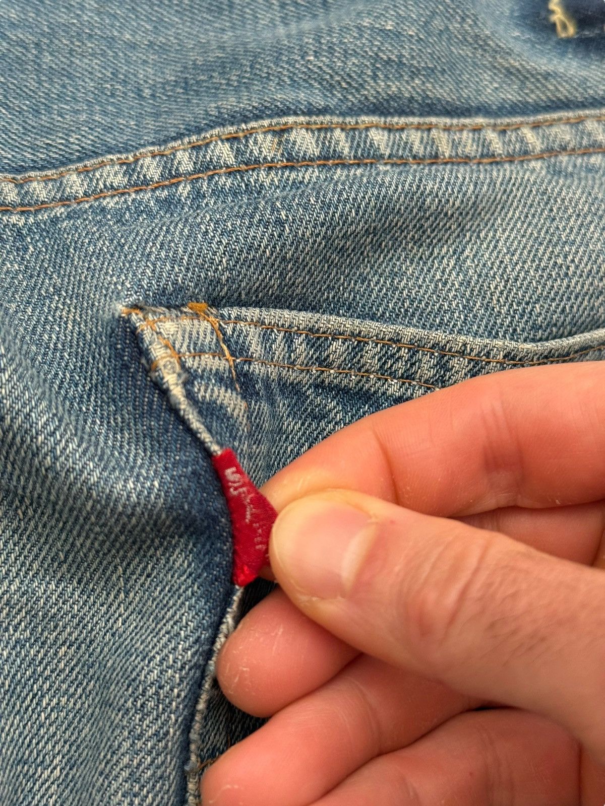 Levi's RARE OG 1960’s Big E Levi’s 501 Oil Splash Selvedge Denim Size US 38 / EU 54 - 4 Thumbnail