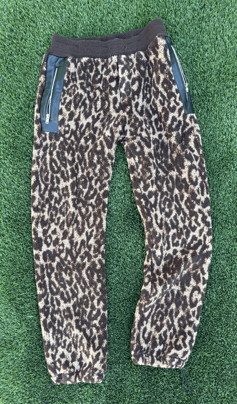 Amiri Amiri Brown Leopard Print Fleece Sherpa Pants Size US 32 / EU 48 - 5 Thumbnail