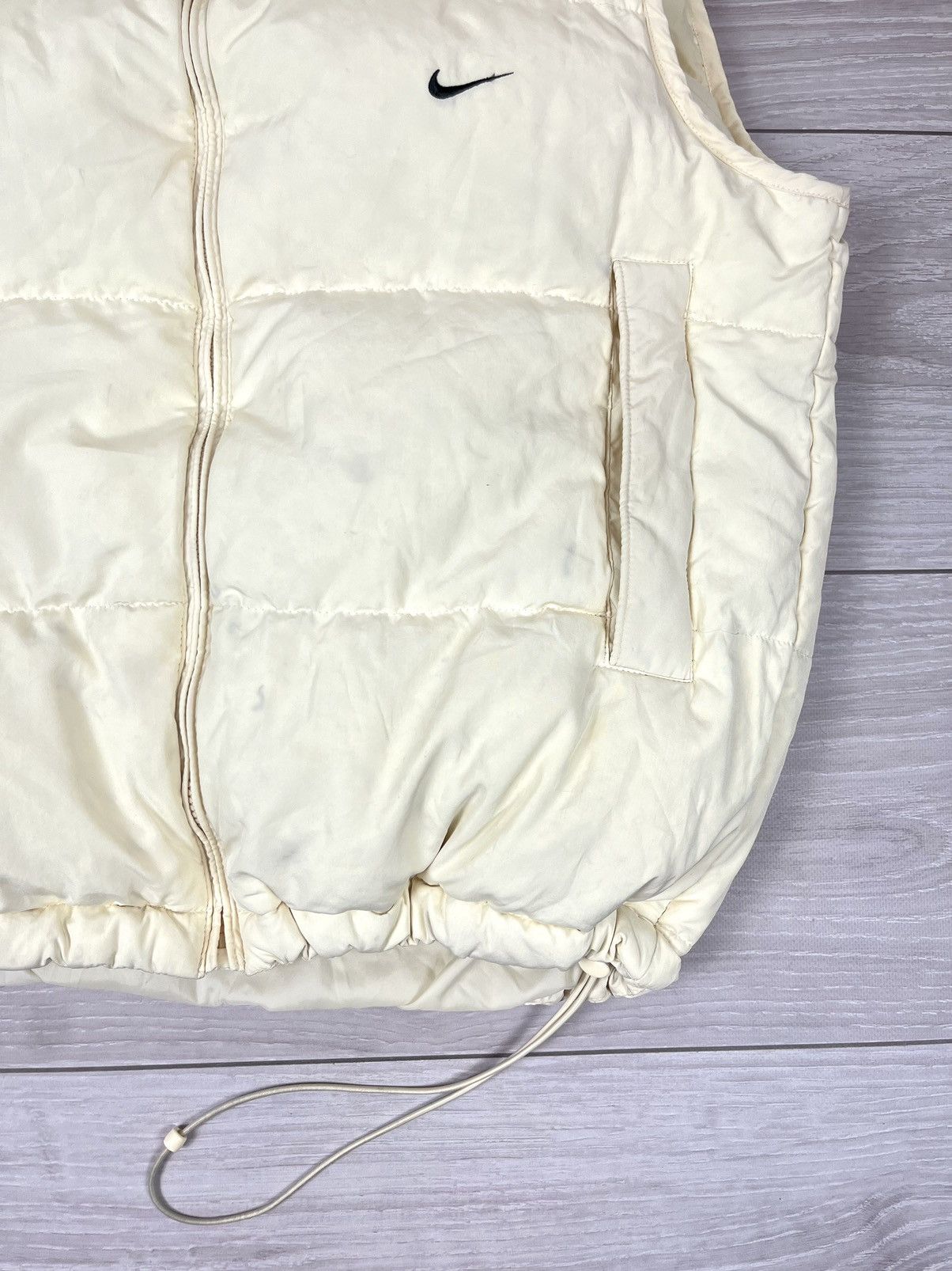 Nike Nike Vintage 00s Beige Puffer Down Vest Jacket Size US S / EU 44-46 / 1 - 5 Thumbnail