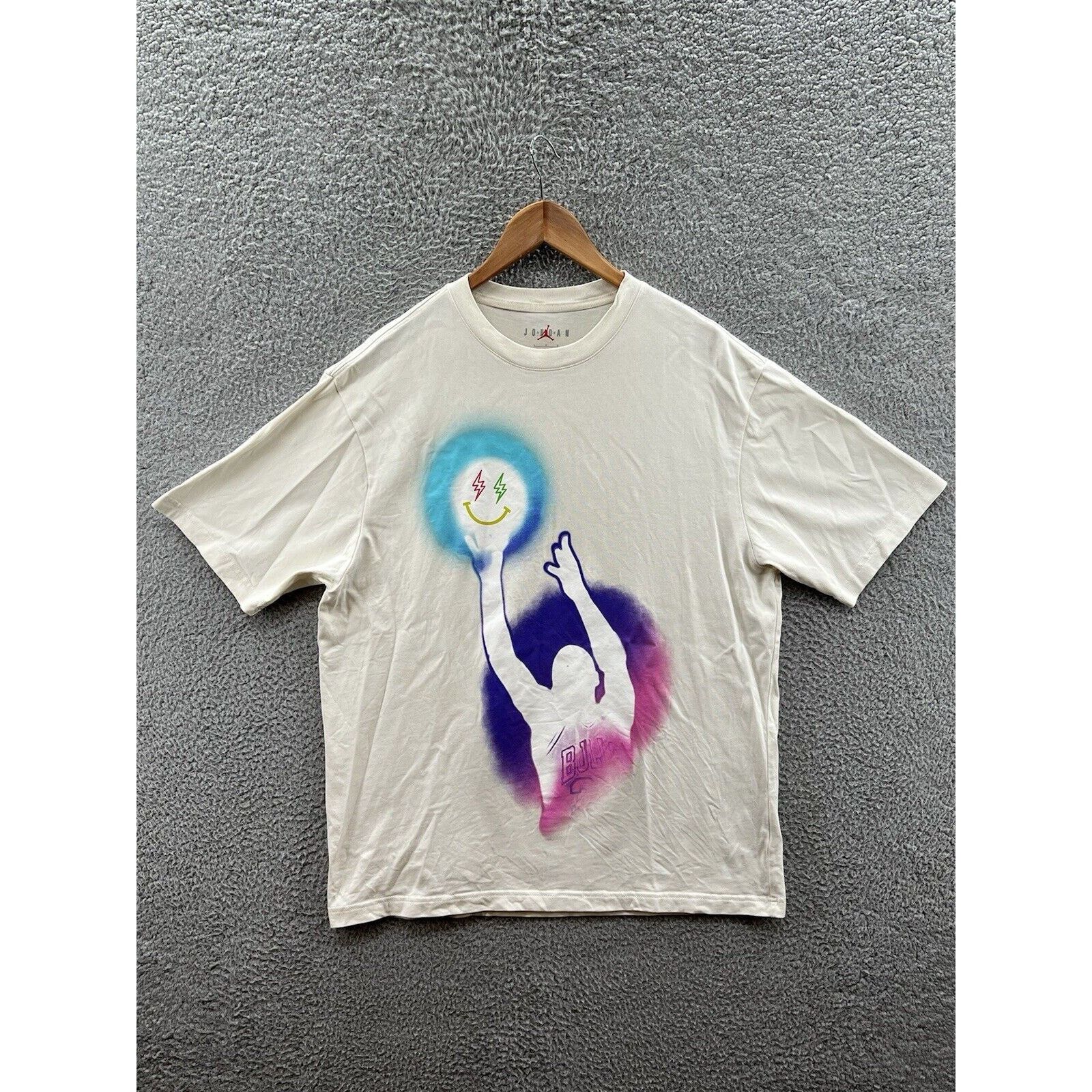 Jordan Brand Air Jordan x J Balvin Tee Shirt Sail Purple DR2962-133 Size US L / EU 52-54 / 3 - 1 Thumbnail
