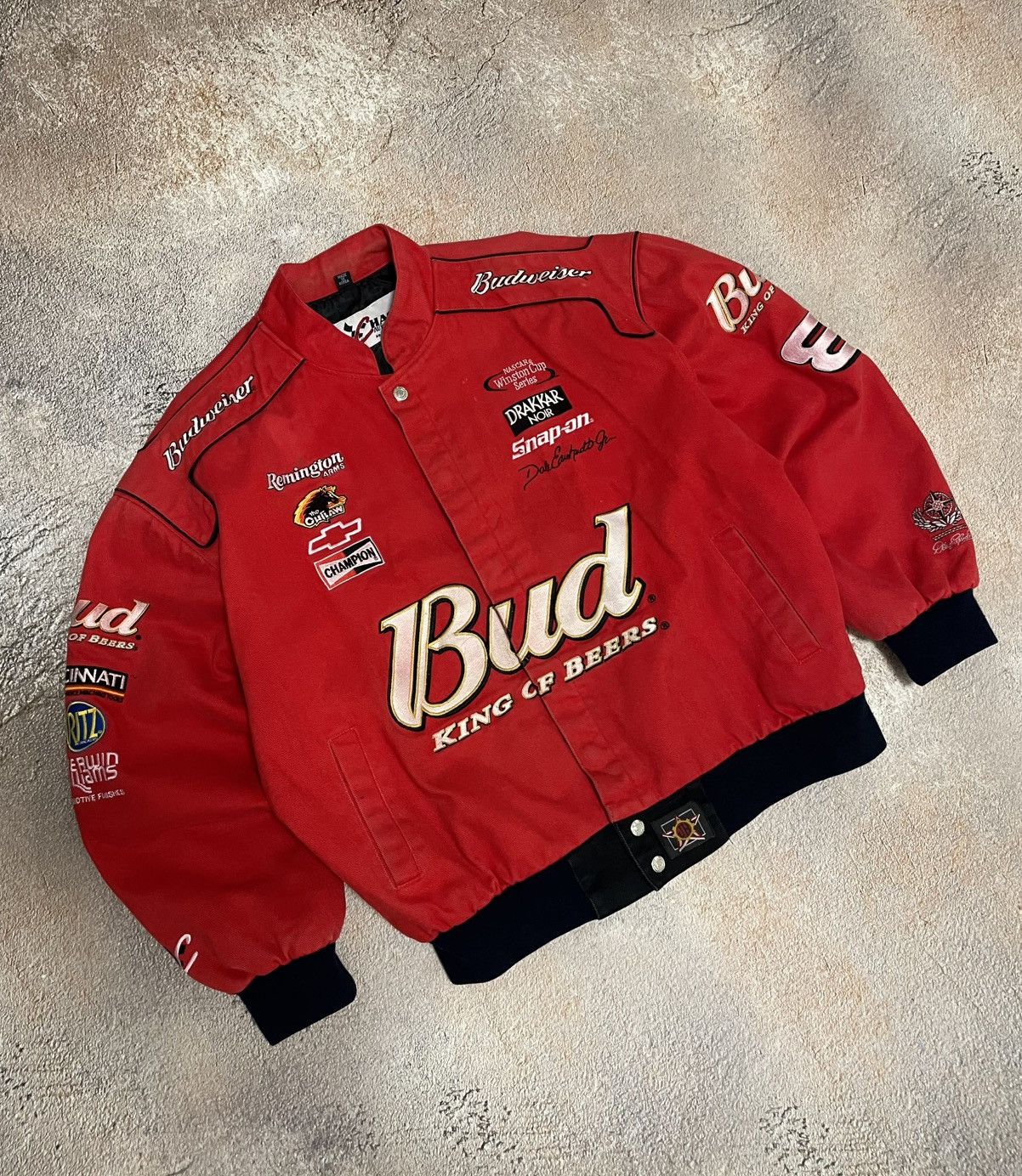NASCAR Vintage Bud Kind of Beers Heavy Canvas Baggy Bomber Size US L / EU 52-54 / 3 - 1 Thumbnail