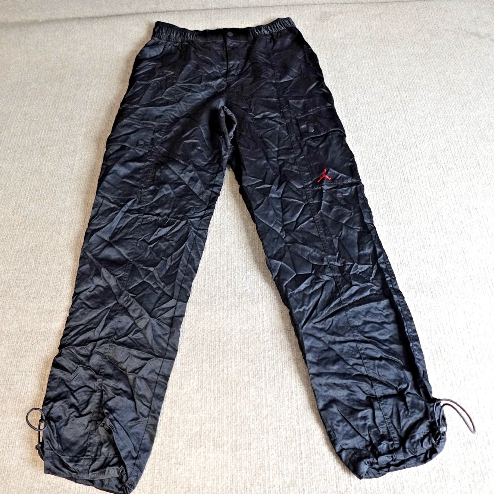 Jordan Brand Jordan Womens Pants Small Black Satin Utility Cargo Jogger Cuff DJ2650-010 Size 28" / US 6 / IT 42 - 2 Thumbnail