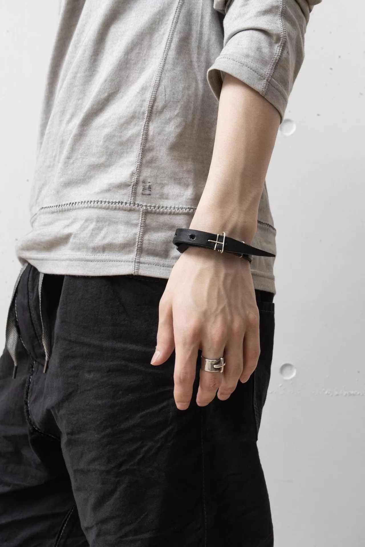 Ma+ maurizio amadei m.a+ Cross Leather Bracelet New Size ONE SIZE - 5 Thumbnail