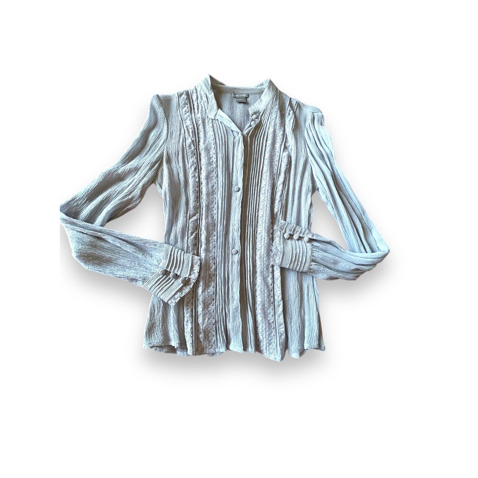Ann Taylor Women’s Pretty Ann Taylor 100% Silk Blouse | Size 2 Size XS / US 0-2 / IT 36-38 - 1 Thumbnail