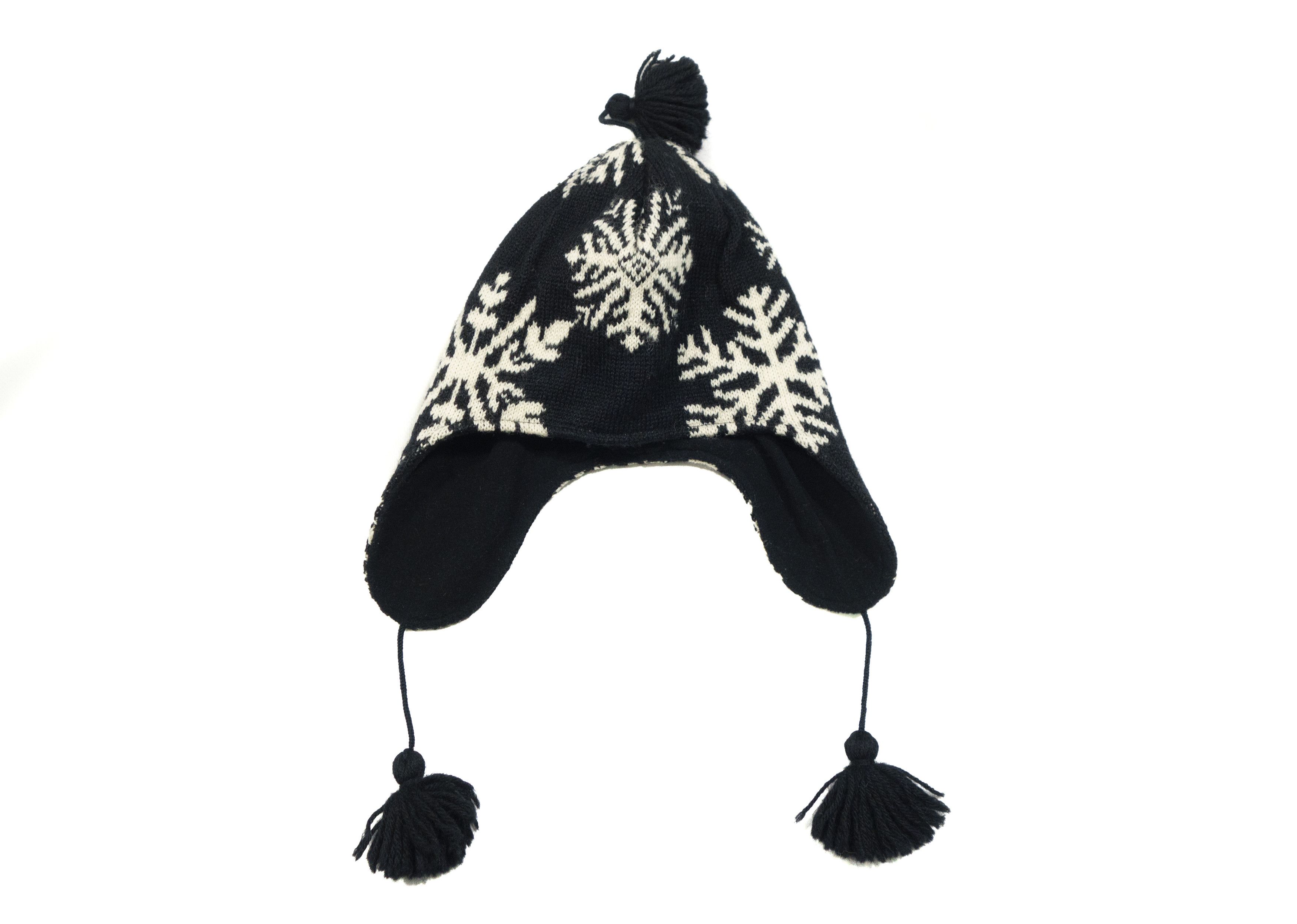 Dale Of Norway 100% Wool Nordic Fair Isle Earflap Hat Chullo Snowflake Size ONE SIZE - 3 Thumbnail