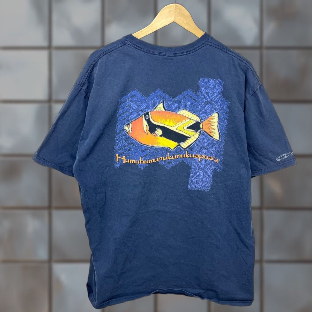Vintage VINTAGE Crazy Shirts Shirt Men XL Blue 90s Hawaii Kaua'i Fish T-Shirt Size US XL / EU 56 / 4 - 1 Thumbnail