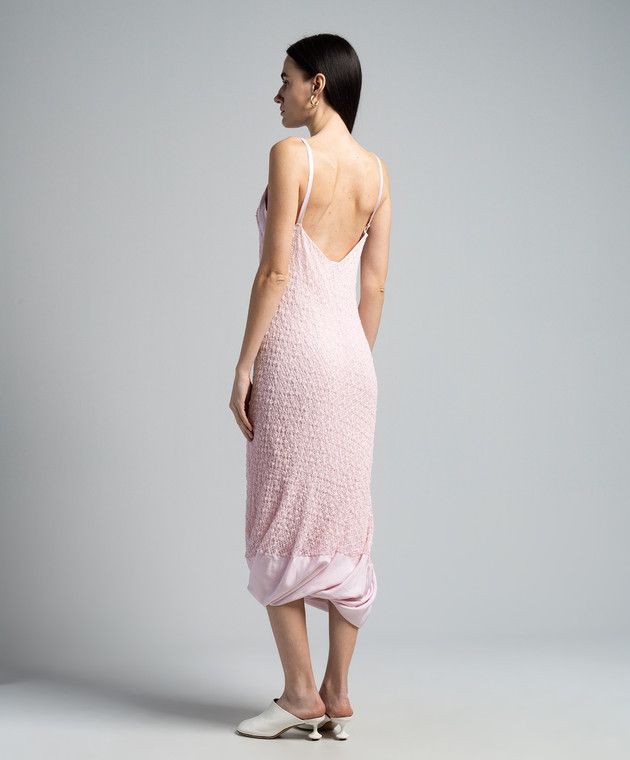 Jil Sander o1y0925 Sleeveless Midi Dress in Pink Size S / US 4 / IT 40 - 4 Thumbnail