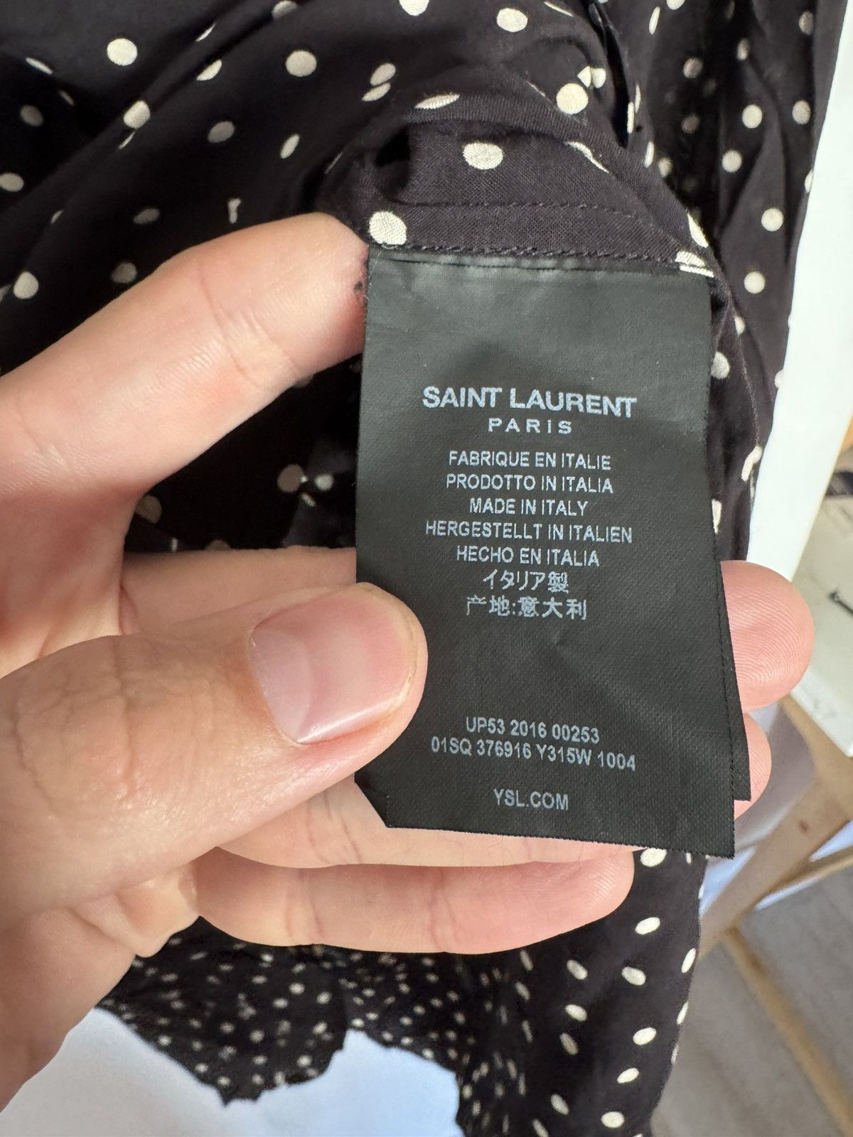 Saint Laurent Paris Rare Hedi Polka Viscose shirt Fw16 Size US L / EU 52-54 / 3 - 4 Thumbnail