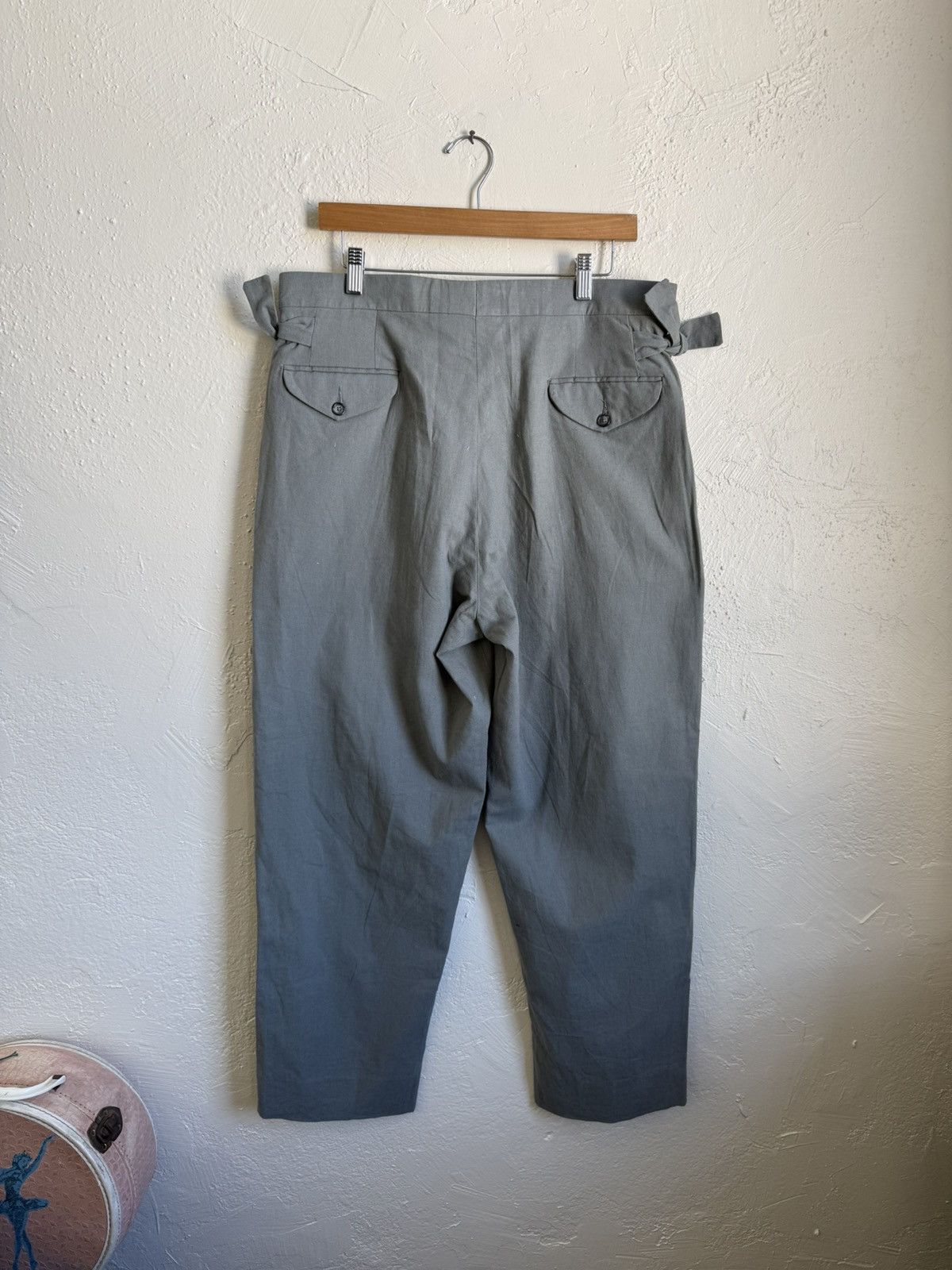 Bode Bode Side Tie Sage Green Wool Dress Pants Size US 36 / EU 52 - 2 Thumbnail