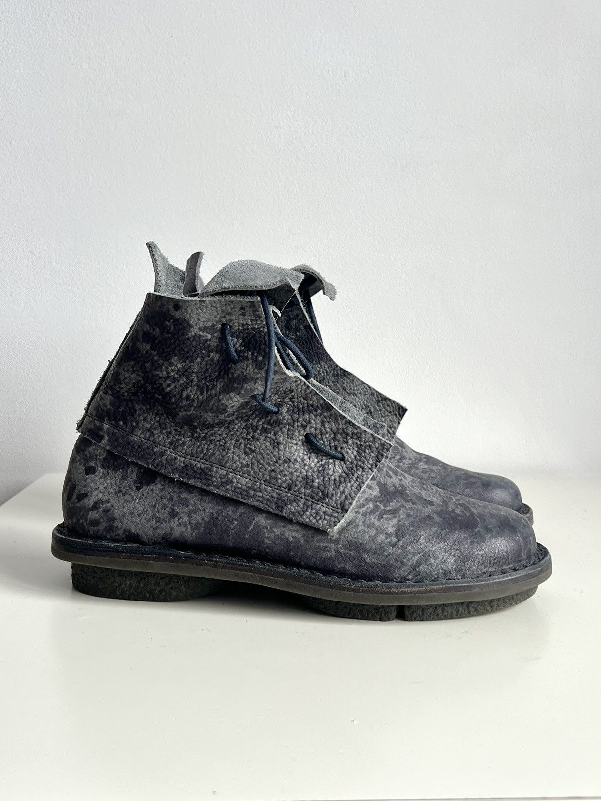 Trippen Trippen Solid Indigo Drip Leather Ankle Boots Size US 7.5 / EU 40-41 - 2 Thumbnail