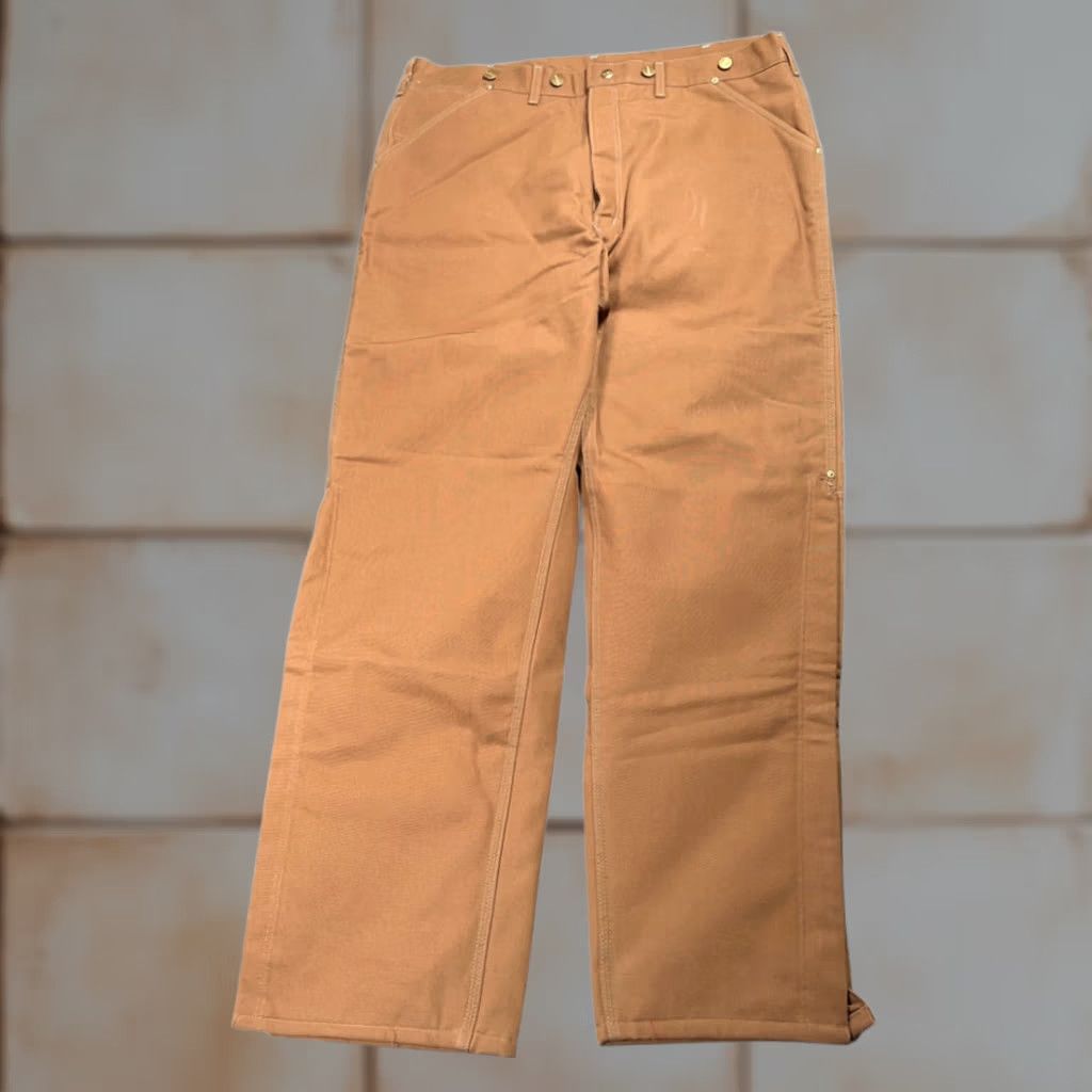 Carhartt VINTAGE Carhartt Pants Mens 38x33 Brown Canvas Duck USA 100 Years 80s Workwear Relaxed Straight Regular Size US 38 / EU 54 - 1 Thumbnail