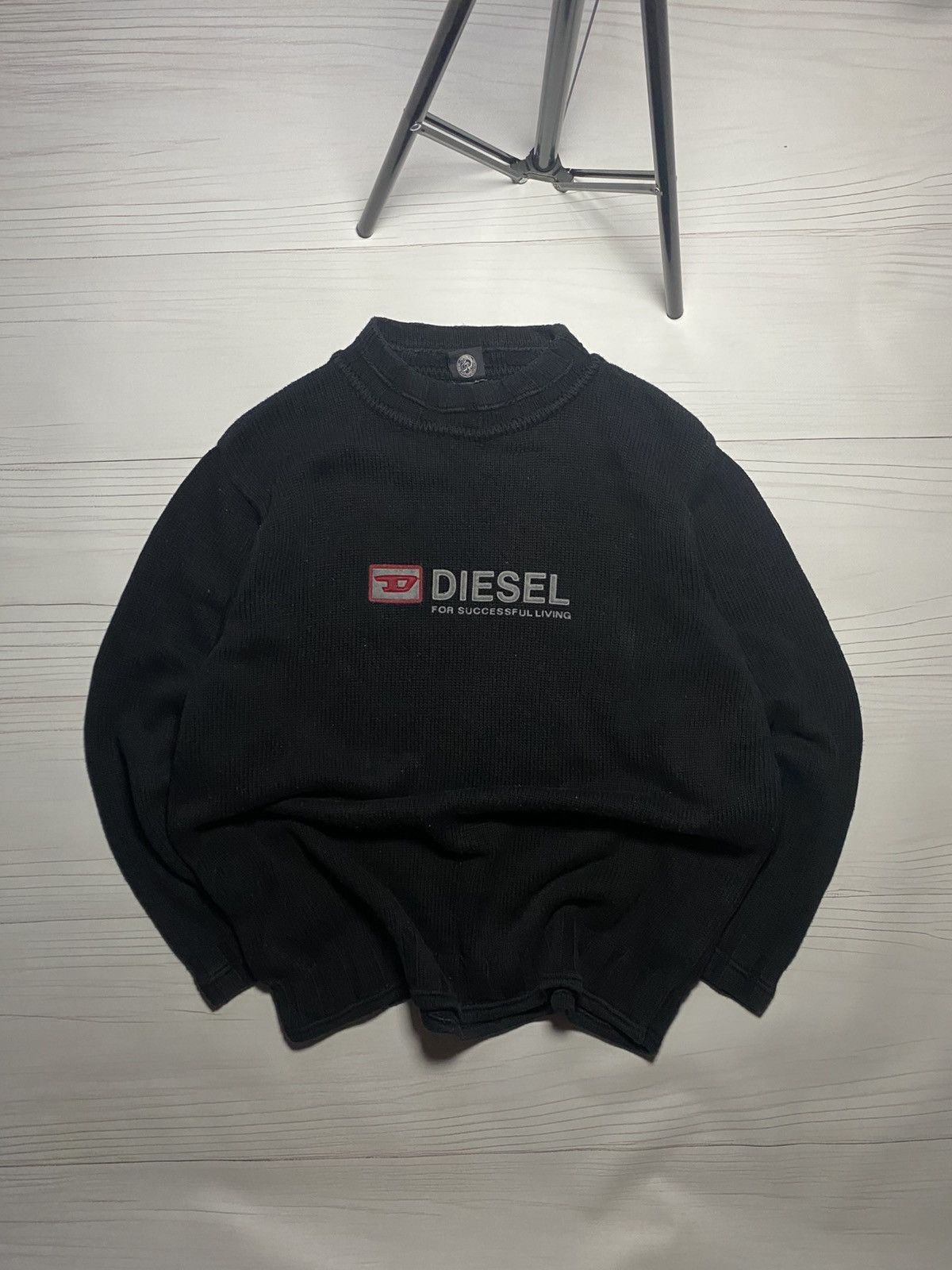 Diesel × Vintage Vintage Diesel For Successful Living Big Logo Y2k Sweater Size US L / EU 52-54 / 3 - 1 Thumbnail