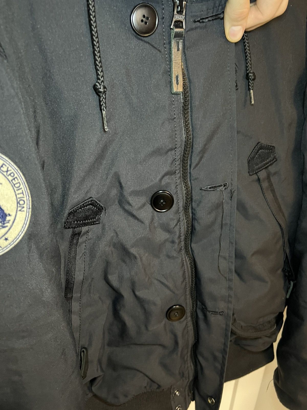 Alpha Industries Vintage Alpha Industries fur hood & patches bomber jacket Size US L / EU 52-54 / 3 - 12 Thumbnail