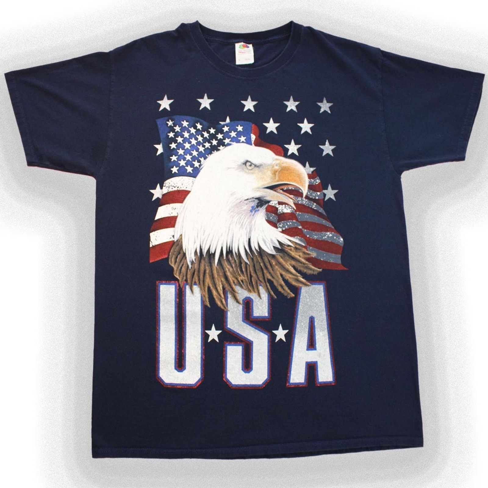 Vintage Navy Blue Vintage Y2k American Eagle USA Graphic Tee Size US L / EU 52-54 / 3 - 1 Thumbnail