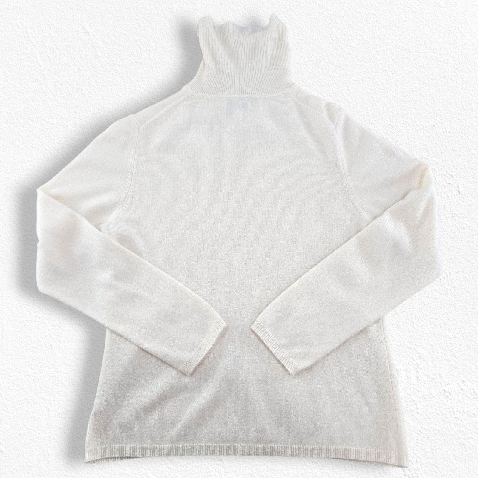 Vintage Y2K Ivory Cashmere Turtleneck Sweater Large Size L / US 10 / IT 46 - 14 Thumbnail