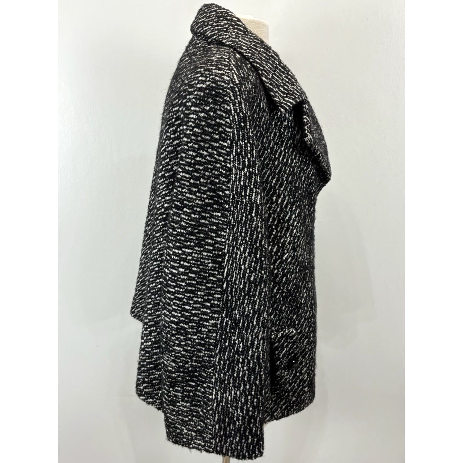 Talbots TALBOTS Plus Size 22W Wool Blend Jacket Black White Tweed Lined Career Womens Size 3XL / US 20-22 - 4 Thumbnail
