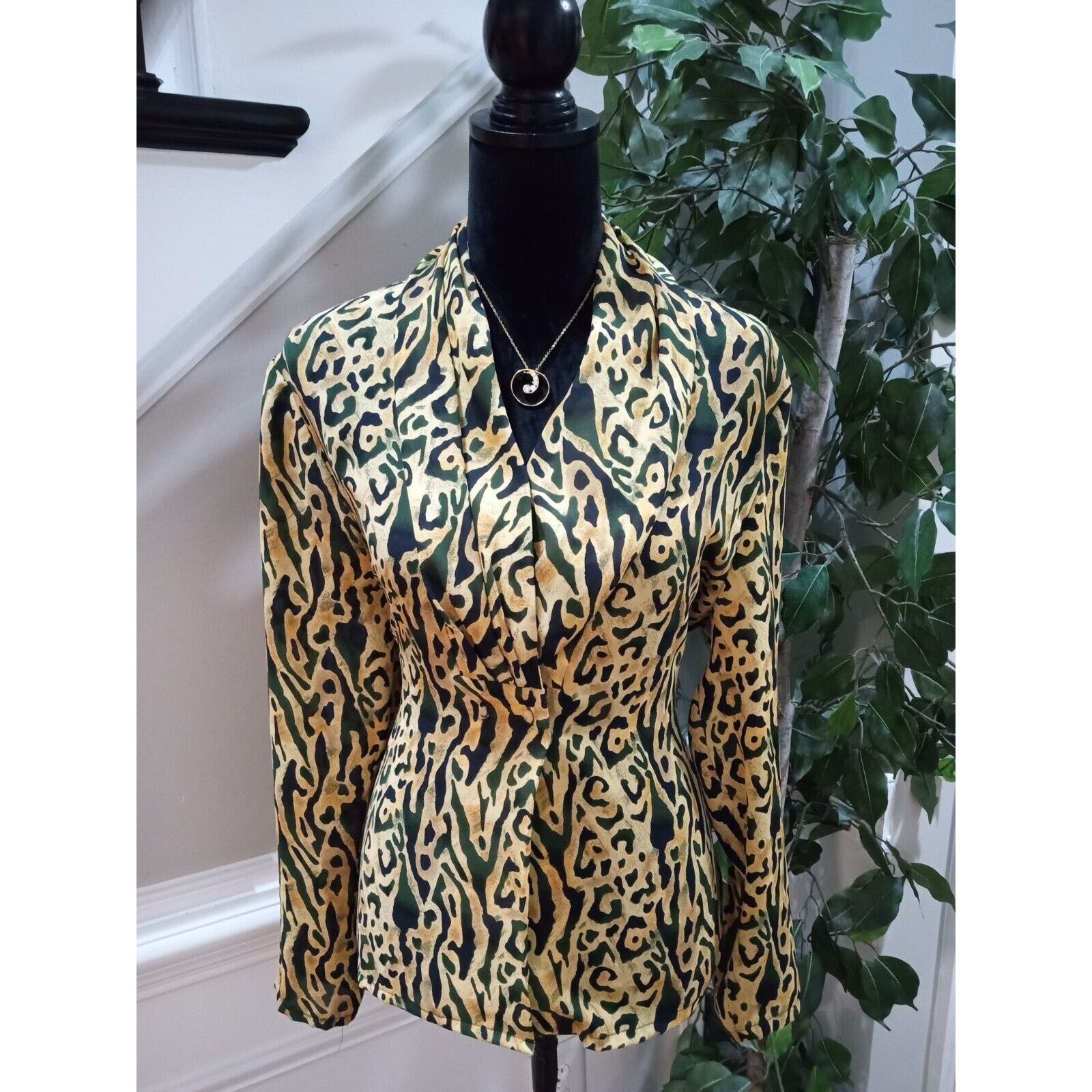 Other Vintage Lauren Lee Leopard Print Button Front Top 2X Size XXL / US 16-18 / IT 52-54 - 11 Thumbnail