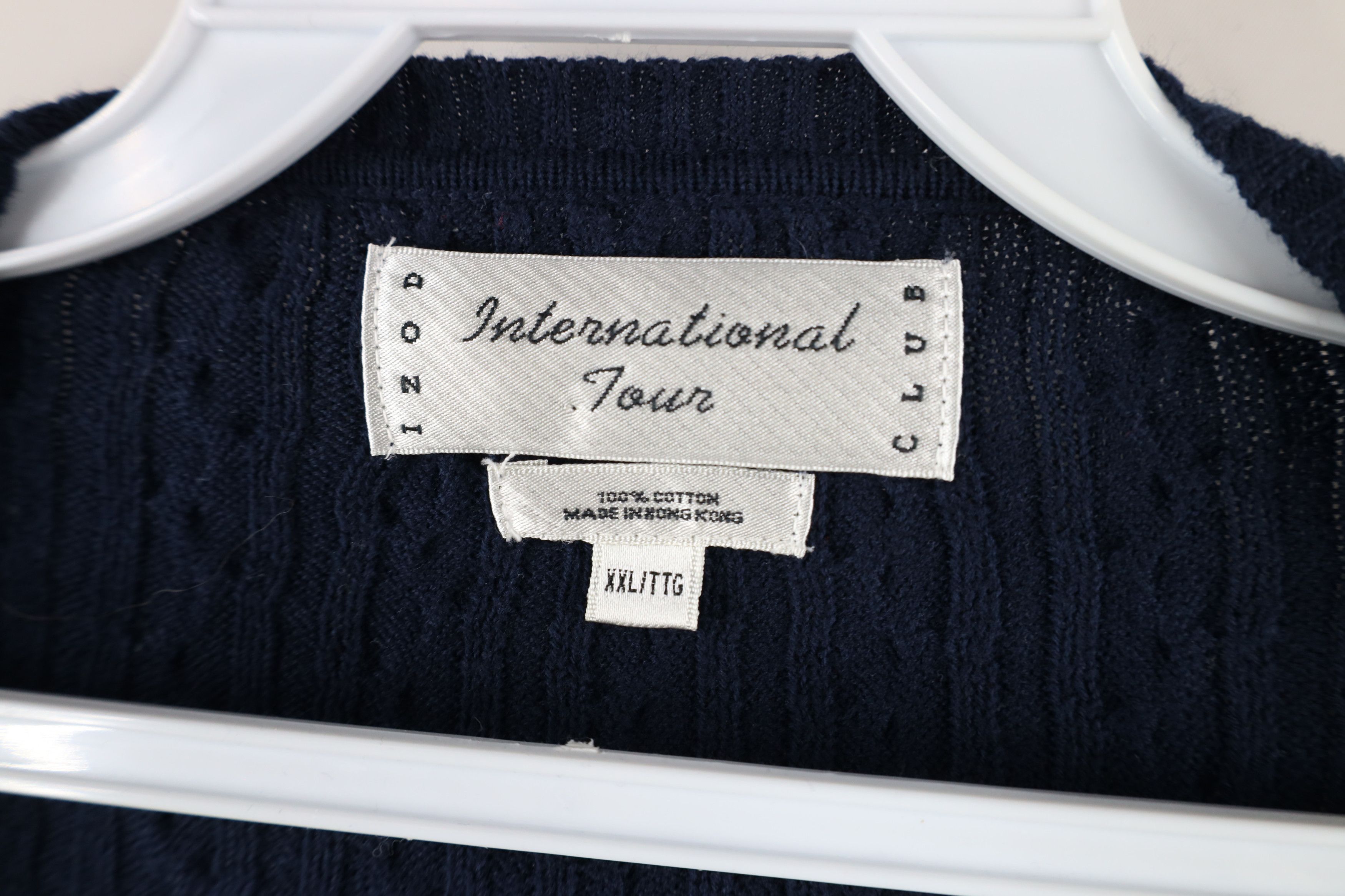 Vintage Vintage 90s Streetwear Cotton Cable Knit V-Neck Sweater Blue Size US XXL / EU 58 / 5 - 4 Thumbnail