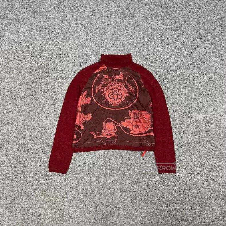 Hermes Carriage Silk and Cashmere Blended Half High-Neck K