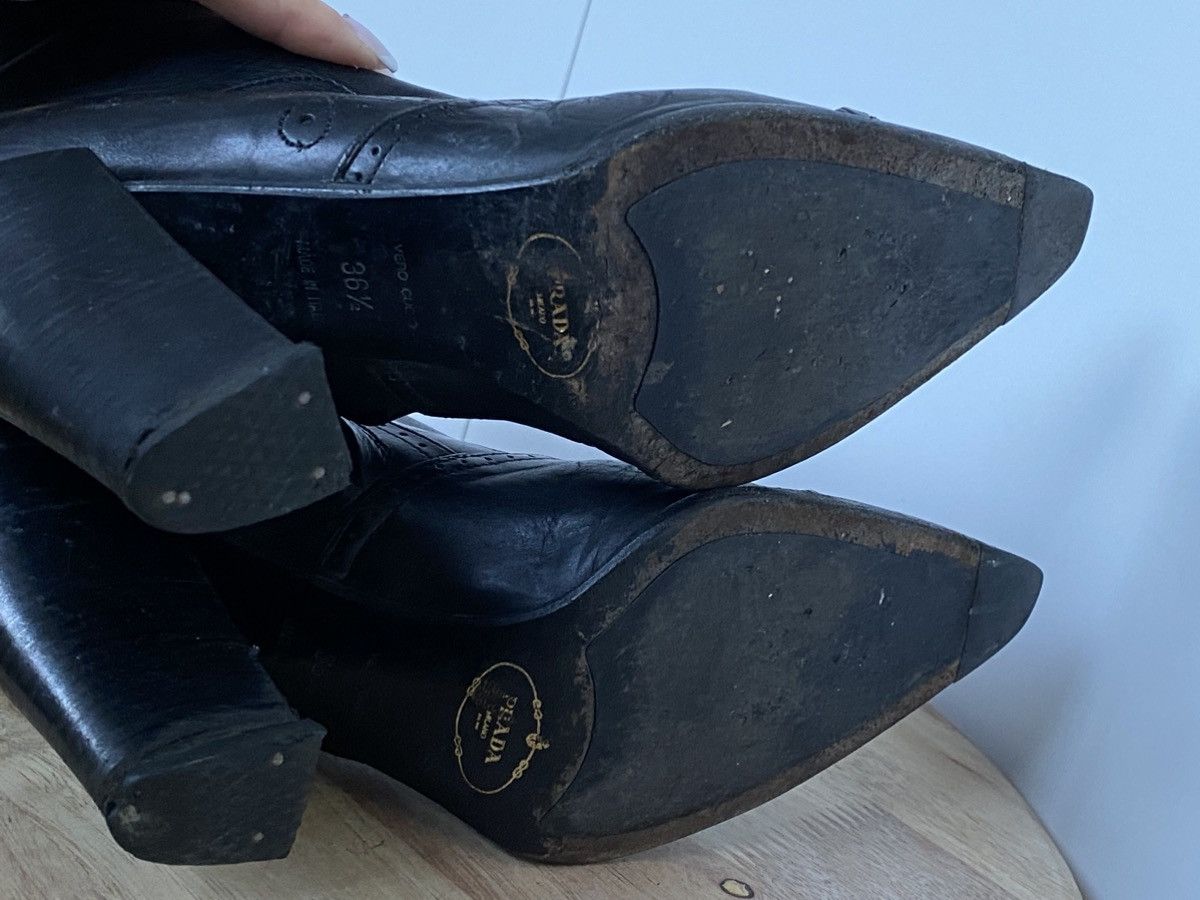 Prada × Vintage Prada Vintage Leather Western Cowboy Boots in Black Size US 6.5 / IT 36.5 - 7 Thumbnail