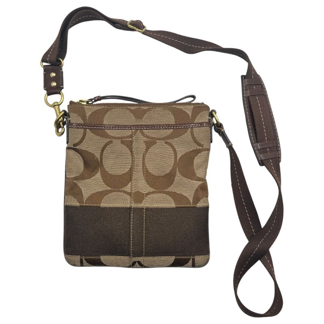 Coach Coach Brown Canvas Monogram Logo Crossbody Purse Travel Bag Size ONE SIZE - 2 Thumbnail