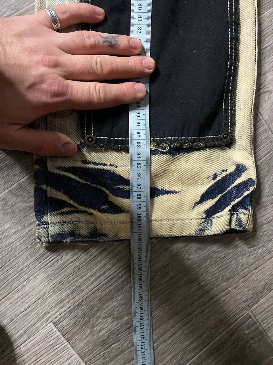 Japanese Brand Avantgarde Kingz Washed Straight Jeans Patchwork Opium Y2K Size US 29 - 16 Thumbnail