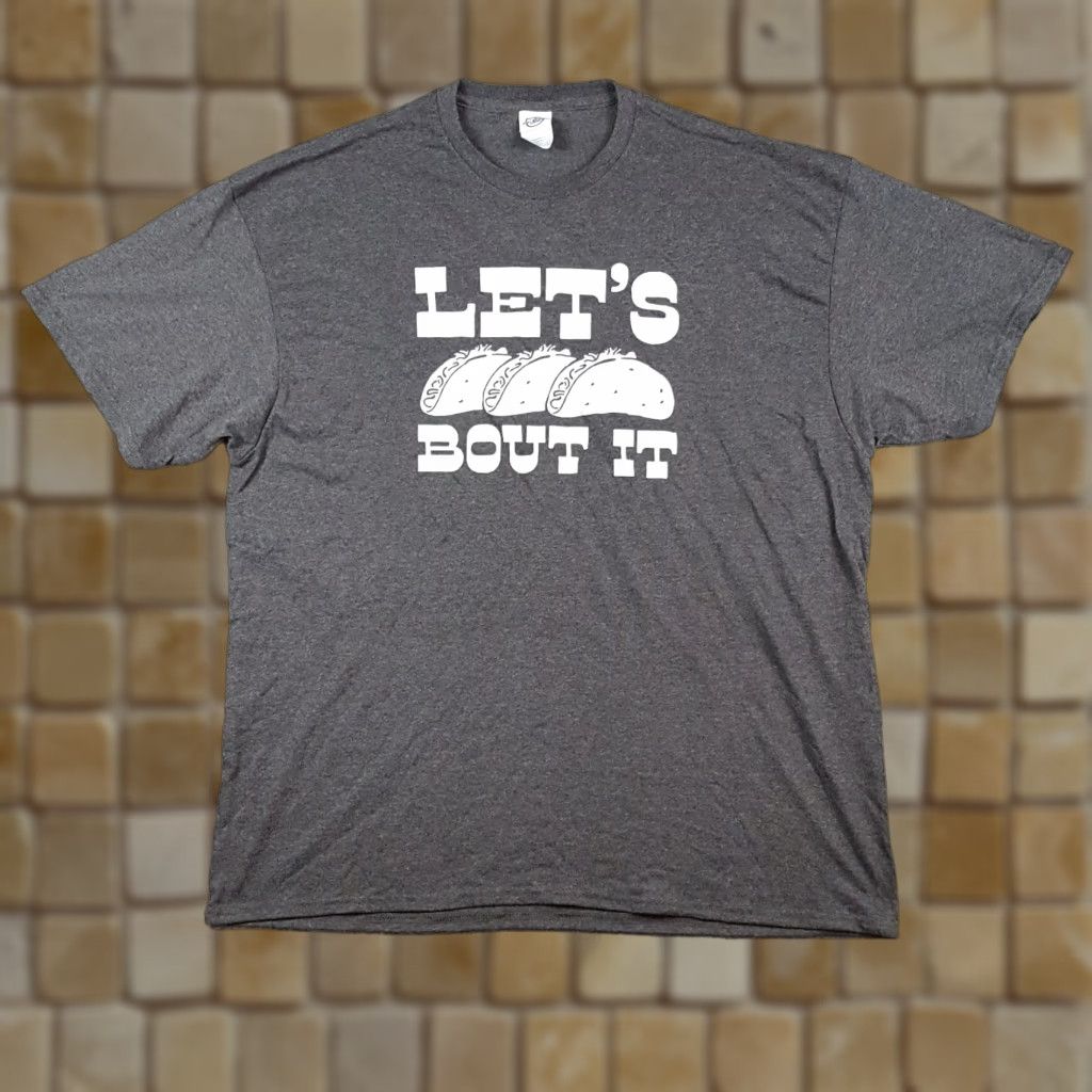 Delta VINTAGE Delta Men's T-Shirt 2XL Gray Food Funny Taco Bout It Retro 90s Y2K Size US XXL / EU 58 / 5 - 1 Thumbnail