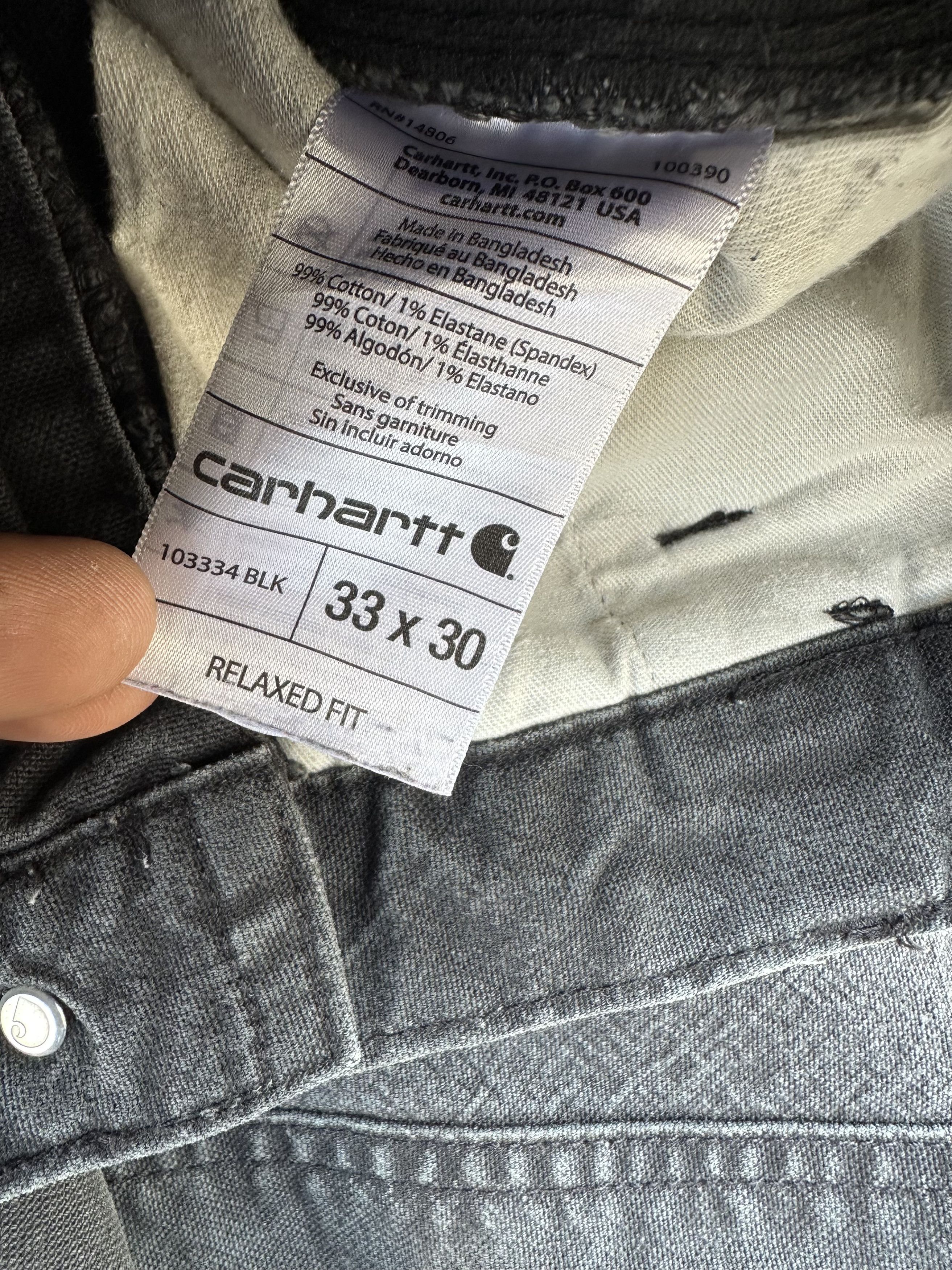 Carhartt Vintage faded black Carhart double knee Size US 33 - 11 Thumbnail