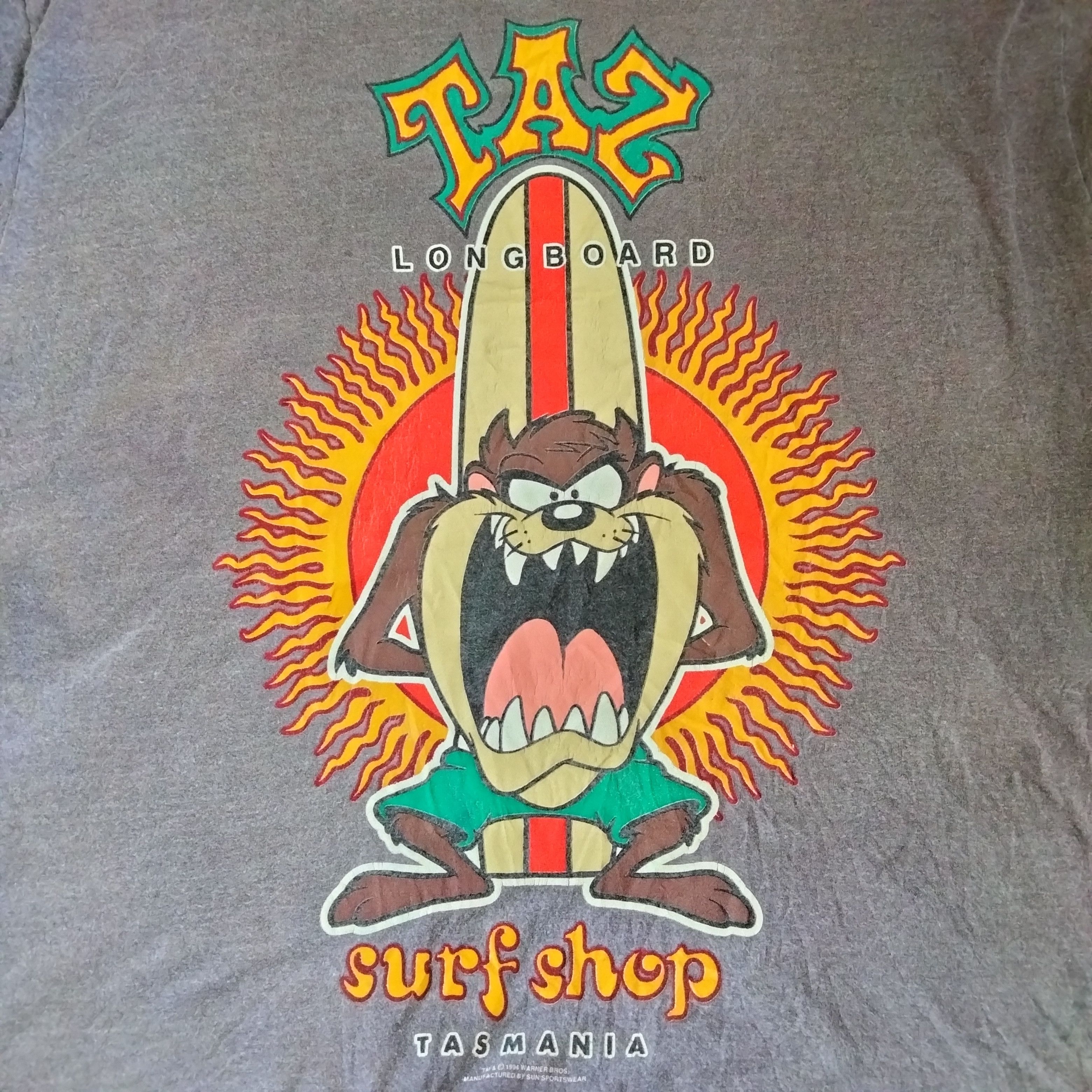 Warner Bros Vintage 1994 Taz XL Surf Board Looney Tunes Size US XL / EU 56 / 4 - 1 Thumbnail