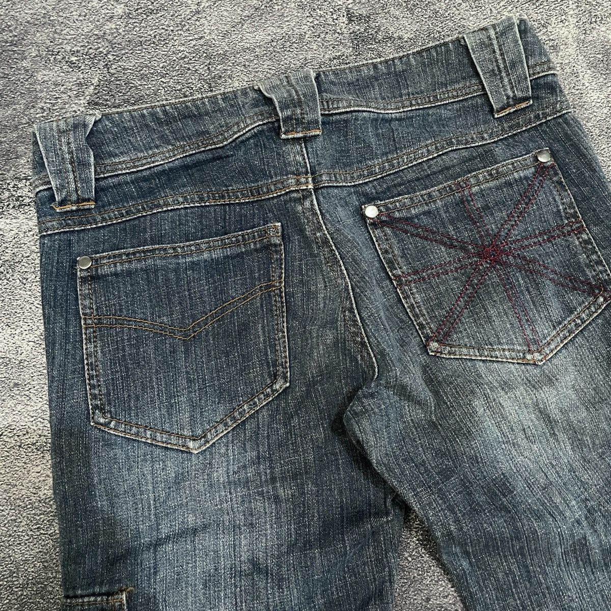 Flared Algonquins bondage punk studded denim pants