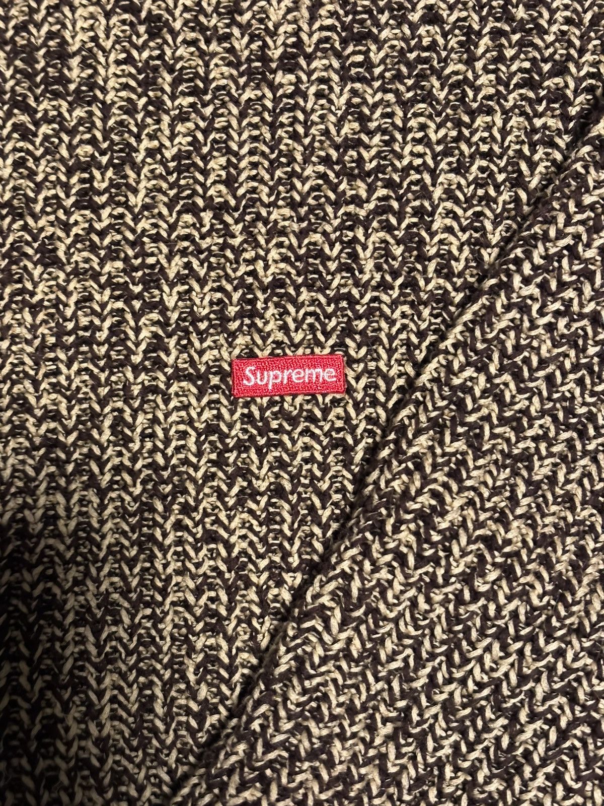 supreme Mlange Rib Knit Sweater Brown