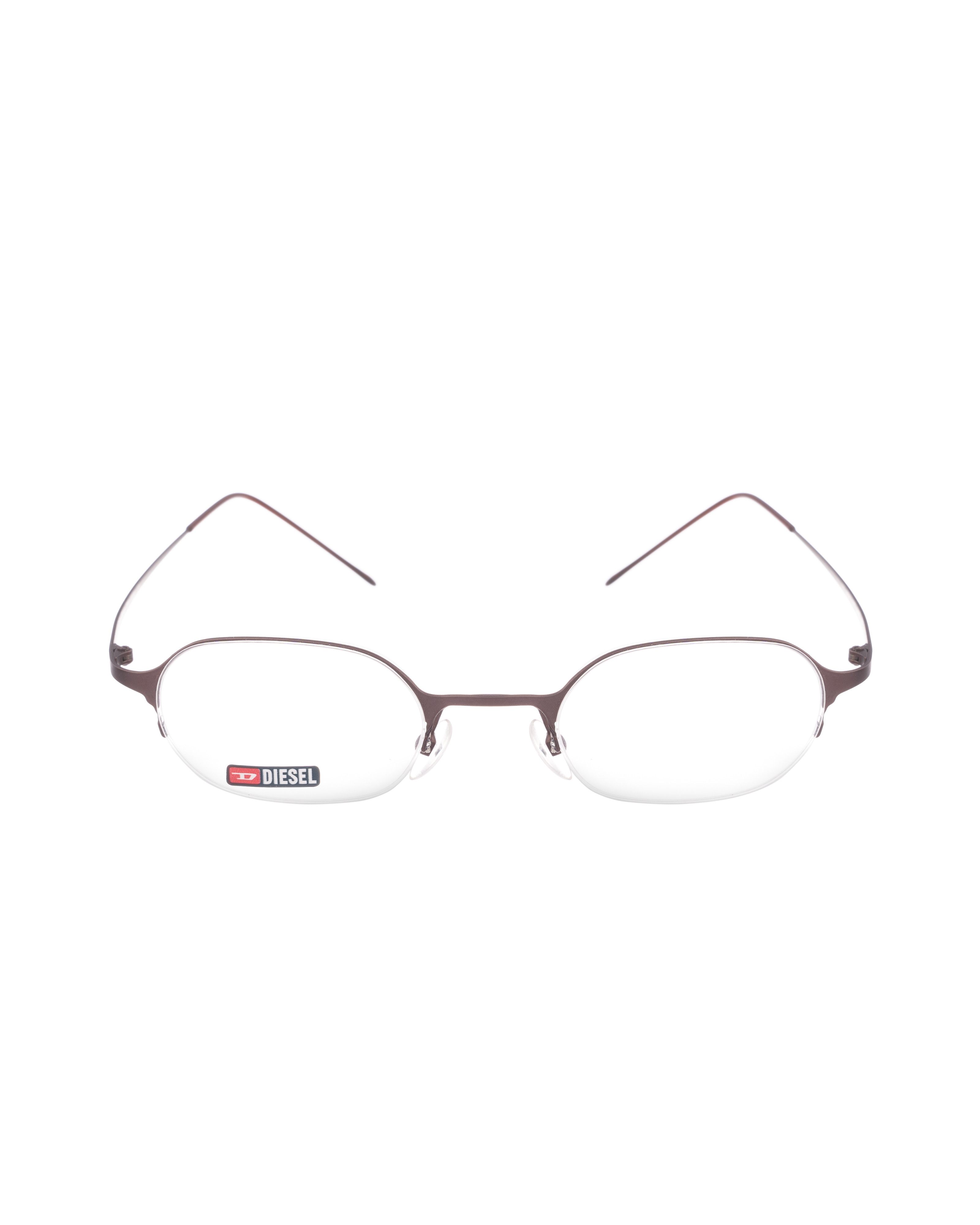 Diesel Diesel 90s Half Rim Brown Metallic Oval Glasses Size ONE SIZE - 2 Thumbnail