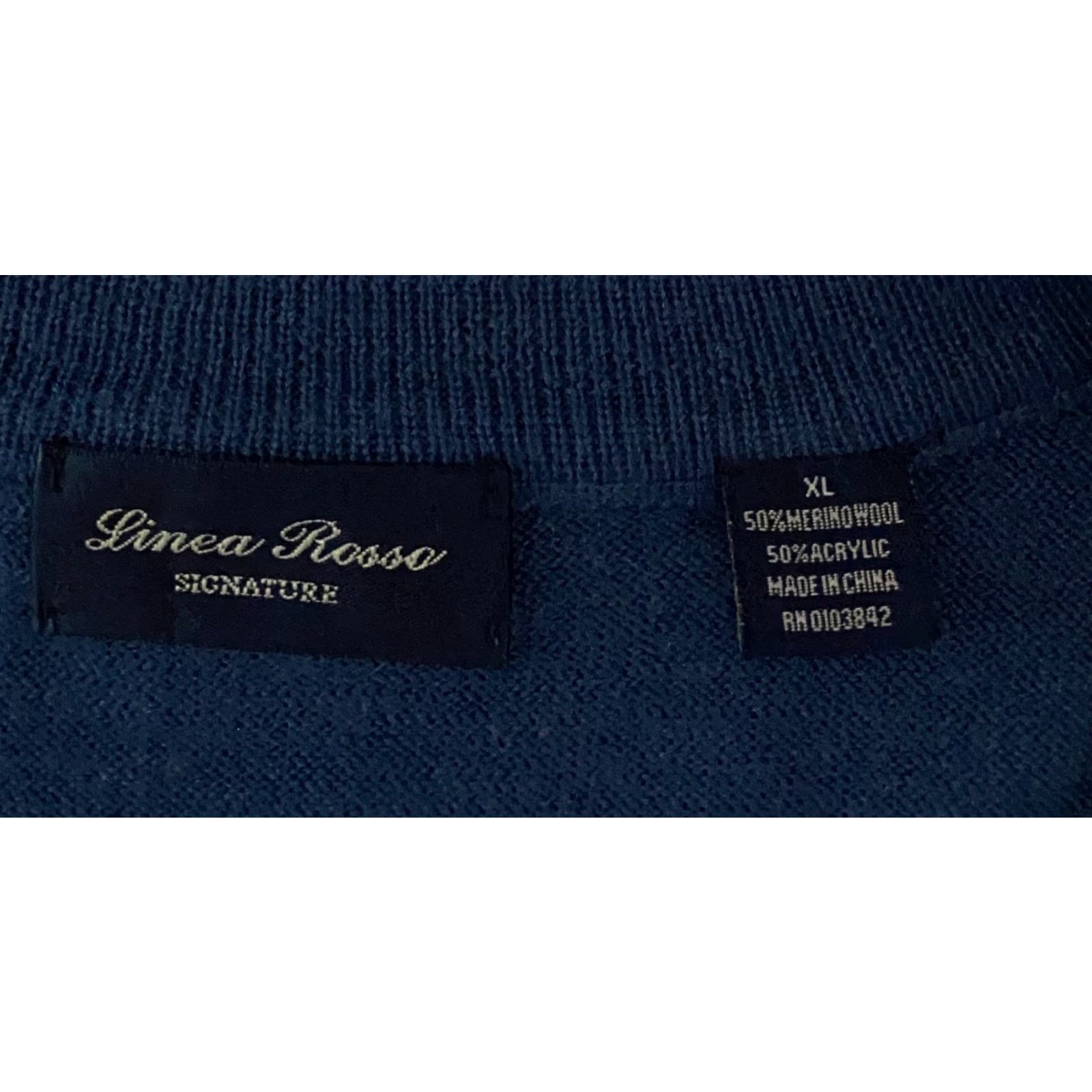 Vintage Patrick Assaraf Linea Rossa Signature Sweater Mens XL Blue V-Neck Argyle Pullover Long Sleeve Knit Size US XL / EU 56 / 4 - 2 Thumbnail