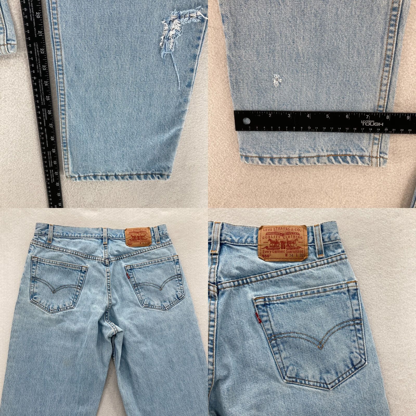 Levi's Vintage Levi's 550 Jeans Mens 34x32 Relaxed Fit Tapered Leg Blue Denim 1999 Y2K Size US 34 / EU 50 - 9 Thumbnail