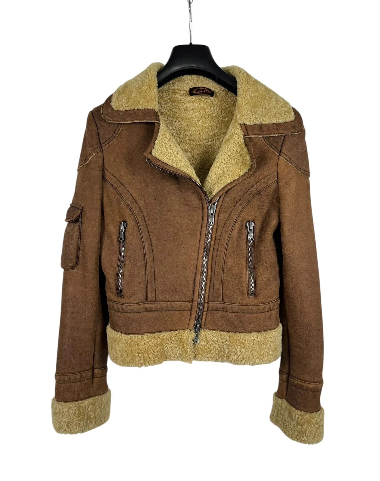 Tod's Tod’s Genuine Leather Shearling Biker Jacket size 44 Size M / US 6-8 / IT 42-44 - 12 Thumbnail
