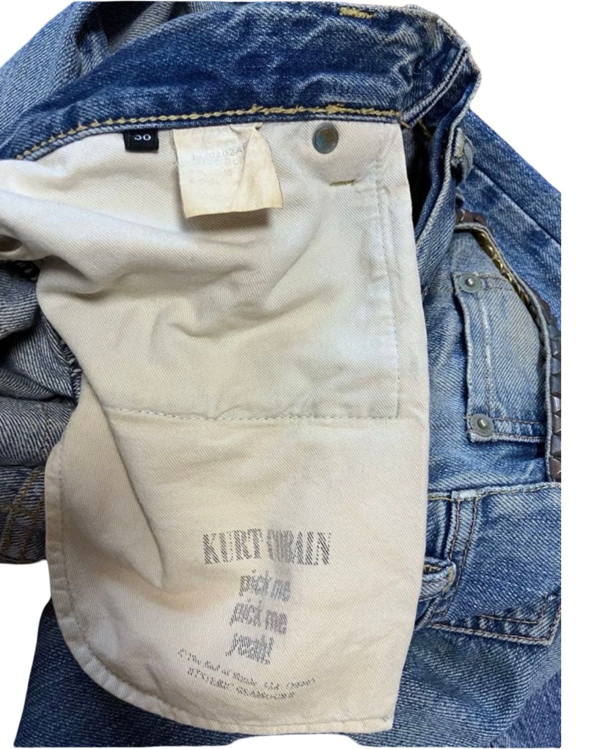 Hysteric Glamour Kurt Cobain Studded Japanese Denim Jeans Size US 30 / EU 46 - 5 Thumbnail