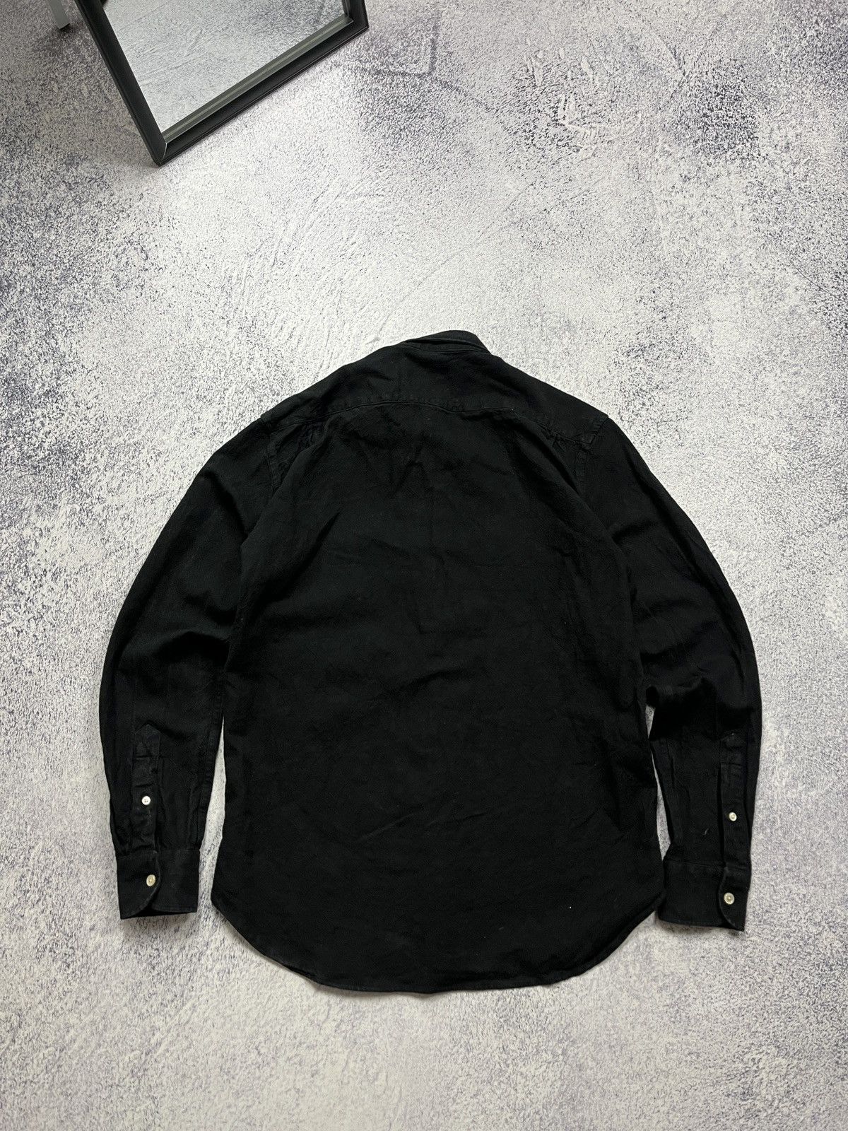 Our Legacy Our Legacy Black Cotton-Linen Overdyed Button Up Shirt Size US M / EU 48-50 / 2 - 8 Thumbnail