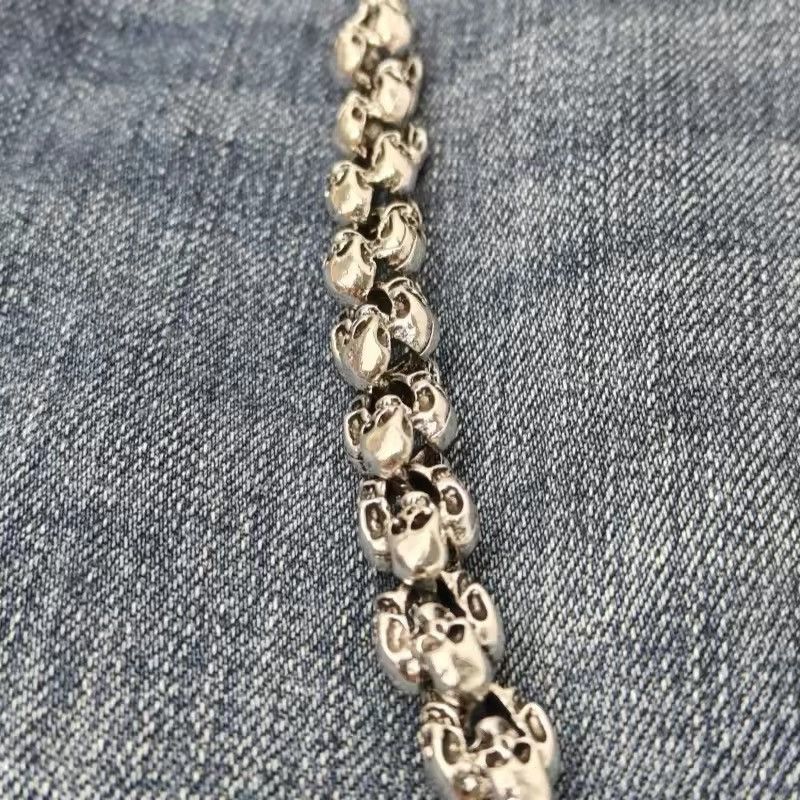 Vintage Retro Skull Head Pattern Wallet Pant Chain Size ONE SIZE - 4 Thumbnail