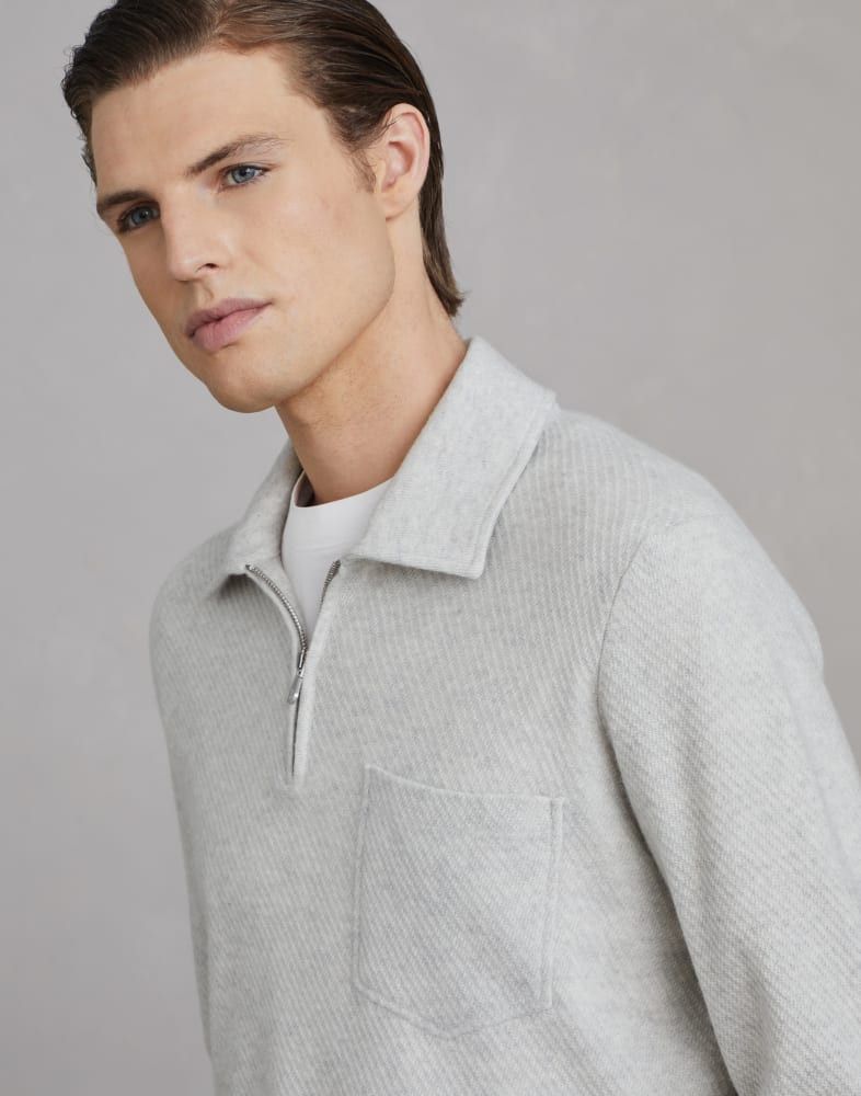 Brunello Cucinelli o1w1db10825 Cashmere Polo Sweater in Grey Size US L / EU 52-54 / 3 - 2 Thumbnail