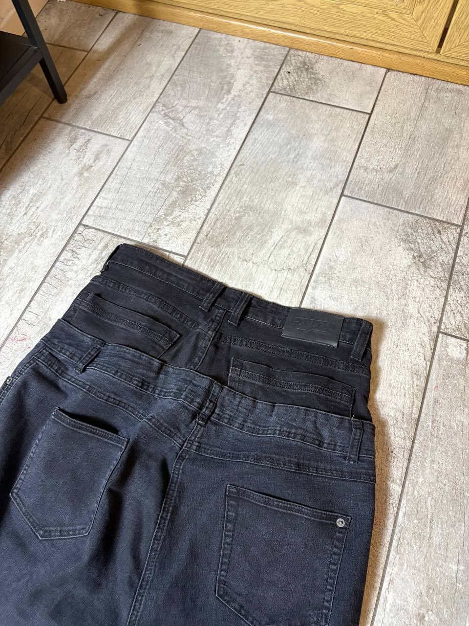 Japanese Brand Custom Black Baggy Distressed Jeans Painted Wide Leg Size US 31 - 3 Thumbnail