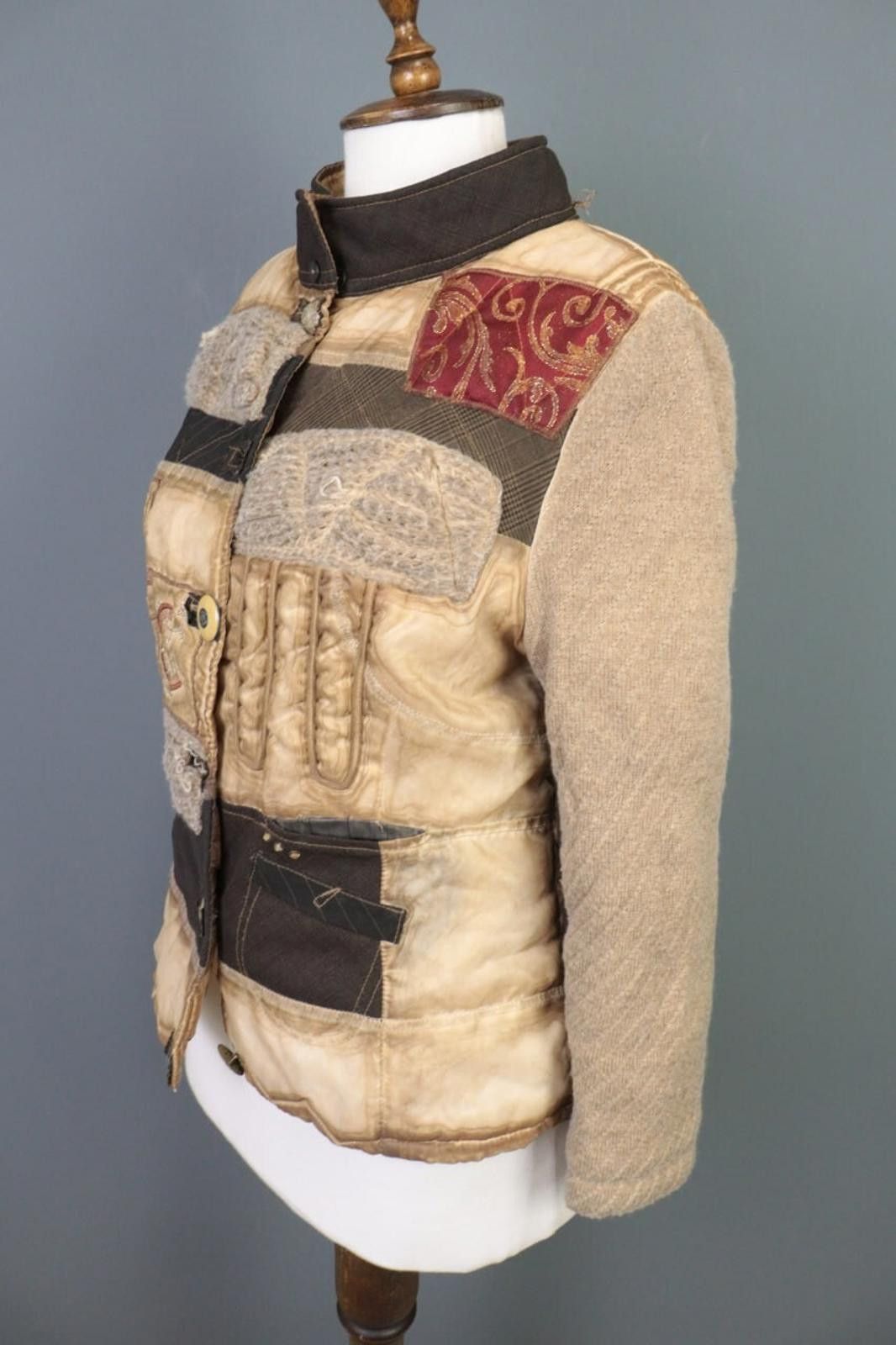 Designer Elisa Cavaletti Multicolor Wool Patched Jacket Size M Size M / US 6-8 / IT 42-44 - 6 Thumbnail