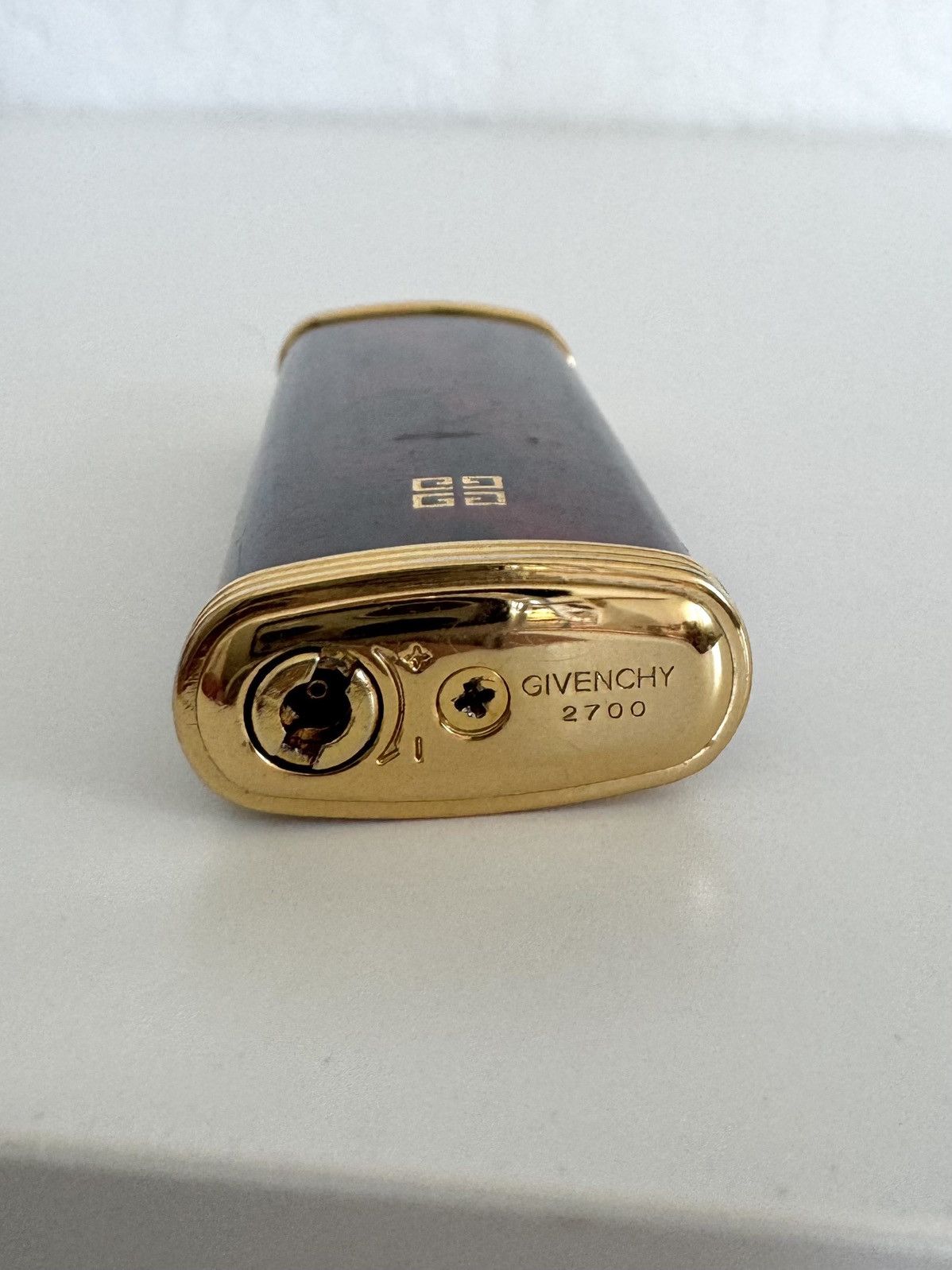 ★ ELEGANCE ART DECO DARK RED GOLD GIVENCHY LIGHTER