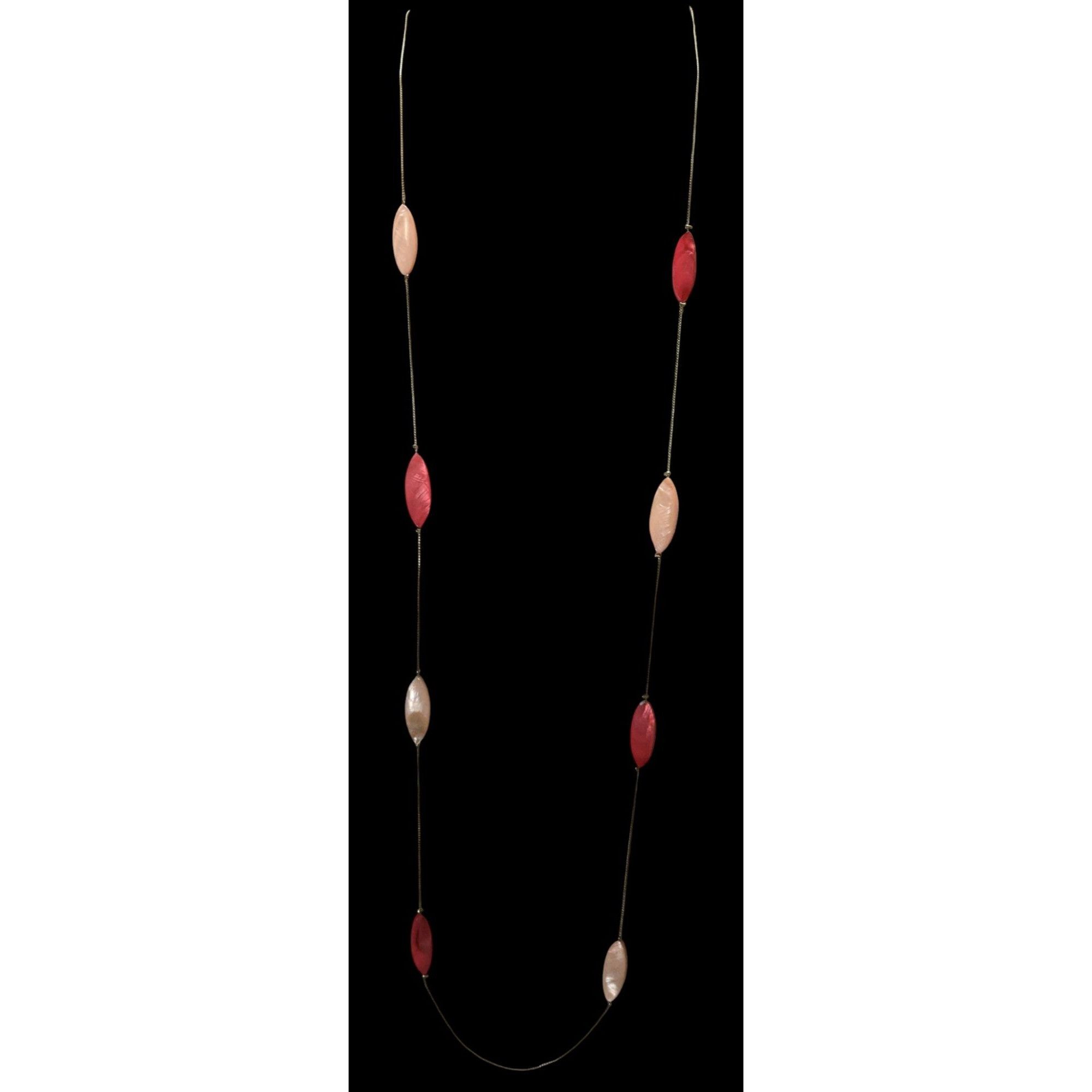Other Vintage Mother Of Pearl Pink Dyed Station Necklace On Gold T Size ONE SIZE - 3 Thumbnail