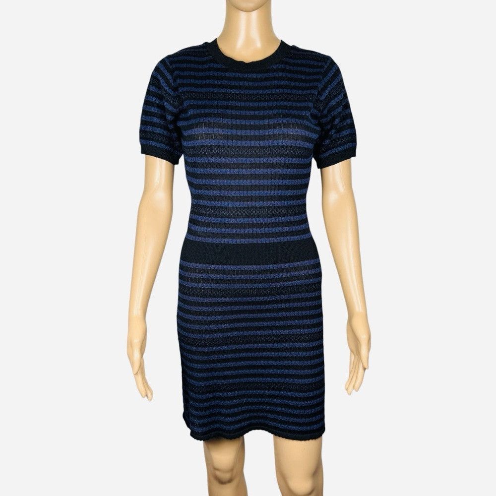 Zara NWT New Zara Striped Knit Viscose Short Sleeve Dress Size S Size S / US 4 / IT 40 - 2 Thumbnail
