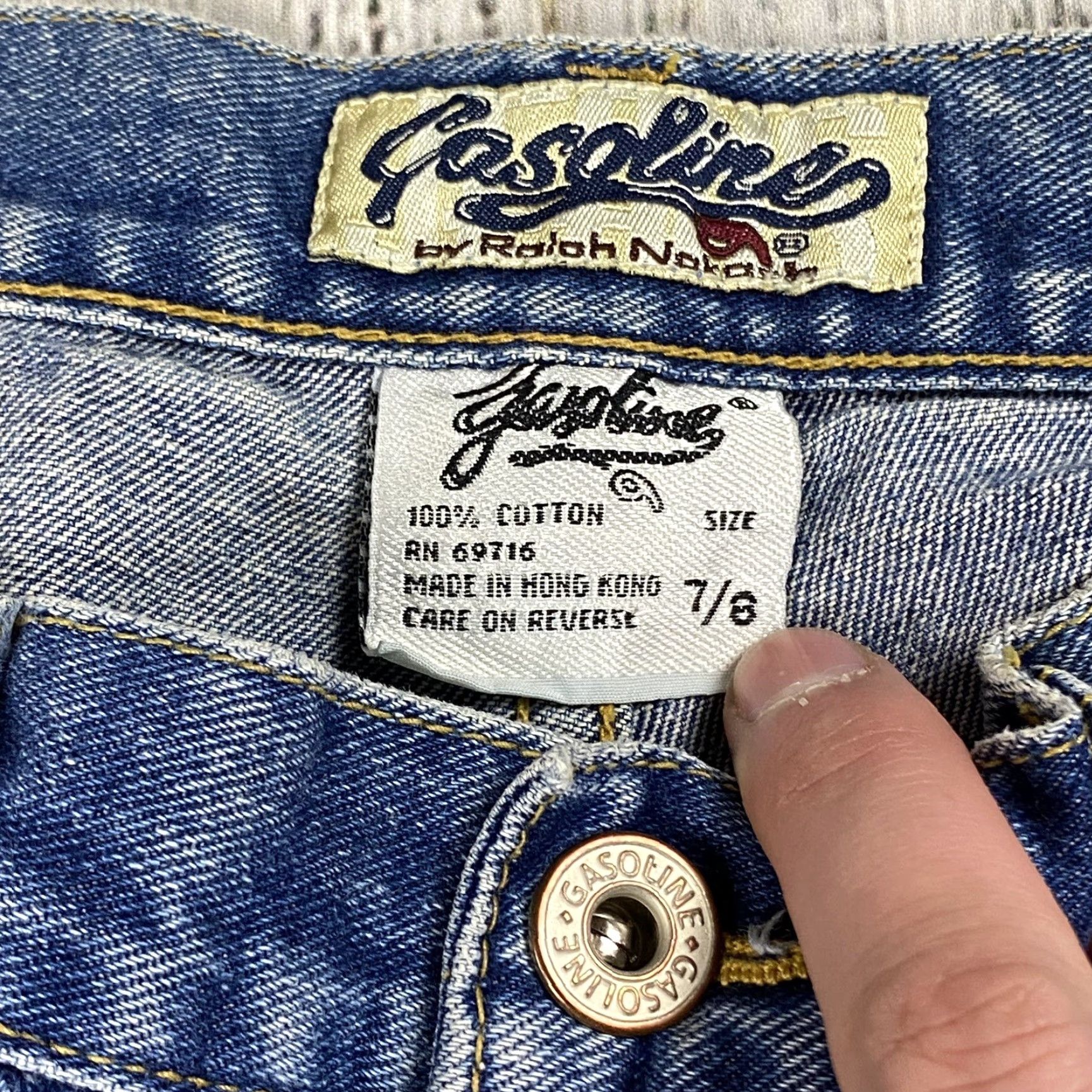 JNCO VINTAGE Gasoline Women Jeans Baggy Wide Leg 90s Denim Spring Summer Fall Winter Rave Cargo Pockets Size 28" / US 6 / IT 42 - 5 Thumbnail