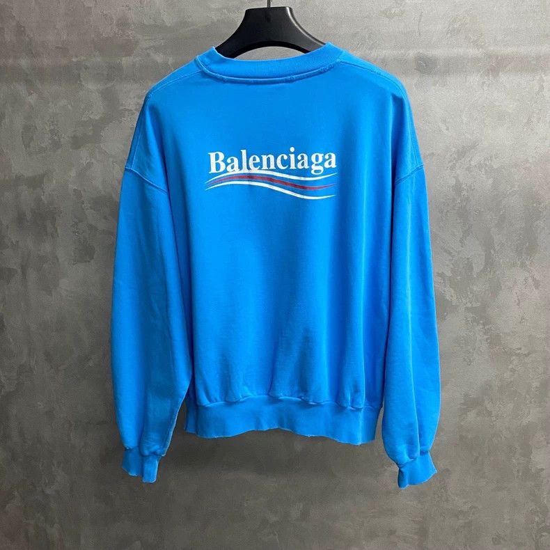 Balenciaga Balenciaga Sky Blue Coke Pattern Logo Sweatshirt Size US XS / EU 42 / 0 - 2 Thumbnail