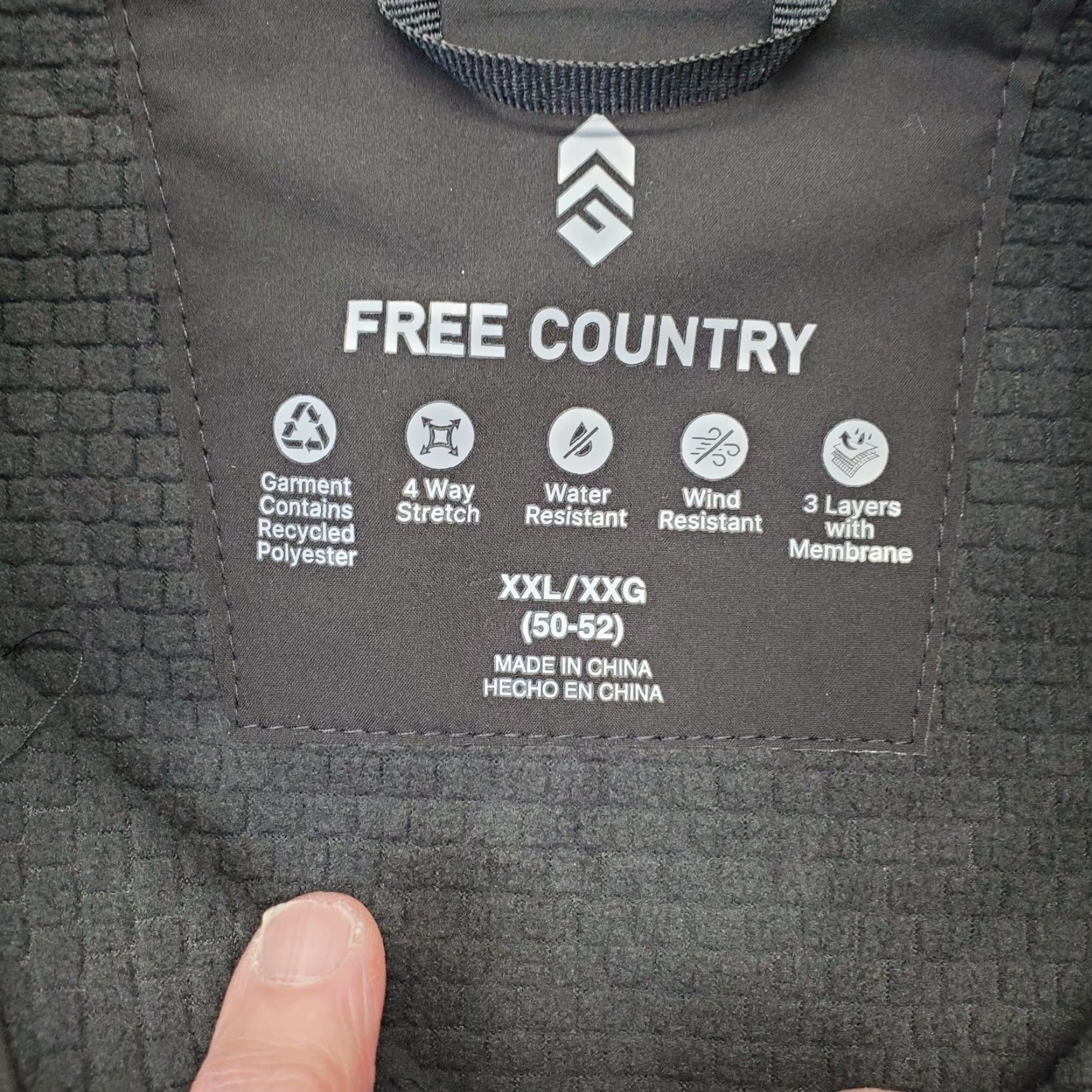 Free Country Free Country Mens Jacket XXL Black Wind-Resistant Softshell Full Zip Jacket Size US XXL / EU 58 / 5 - 6 Thumbnail