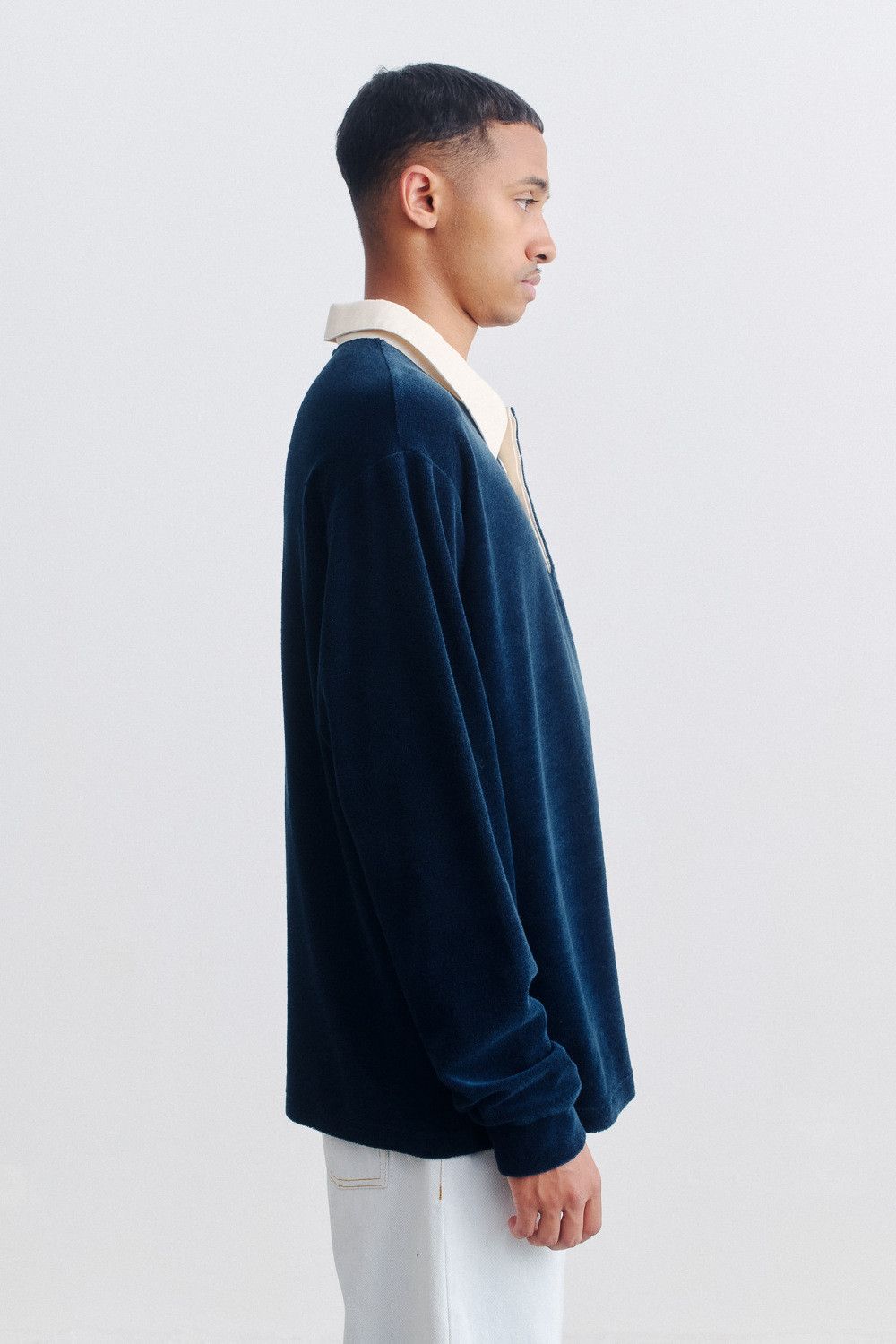 A Kind Of Guise 💚 AW23 A Kind of Guise Rayk Rugby Shirt Petrol Velvet NEW Size US M / EU 48-50 / 2 - 3 Thumbnail