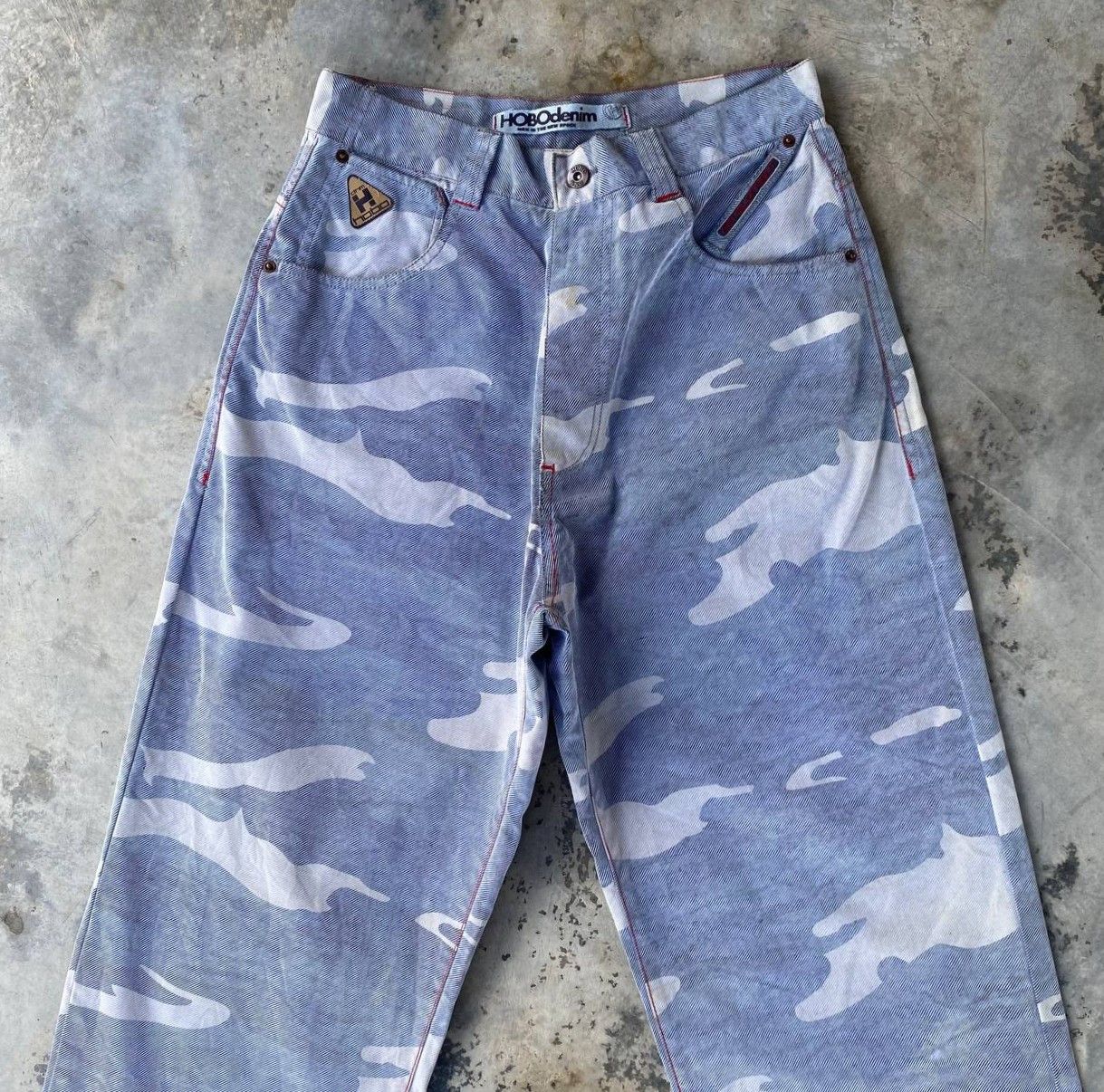 Hobo HOBO DENIM Vintage 90s Wide Leg Blue Camo Skate Pants Baggy Size US 30 / EU 46 - 3 Thumbnail